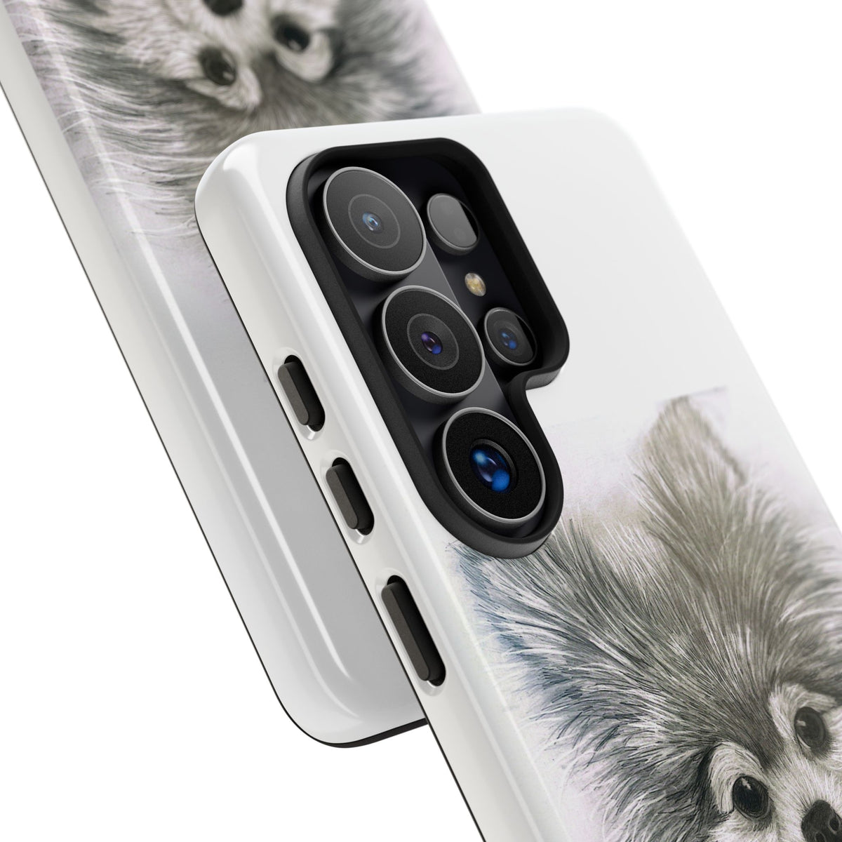 Penelope Pomeranian Martini Tough Case — Cute Dog Phone Case with Leopard Scarf