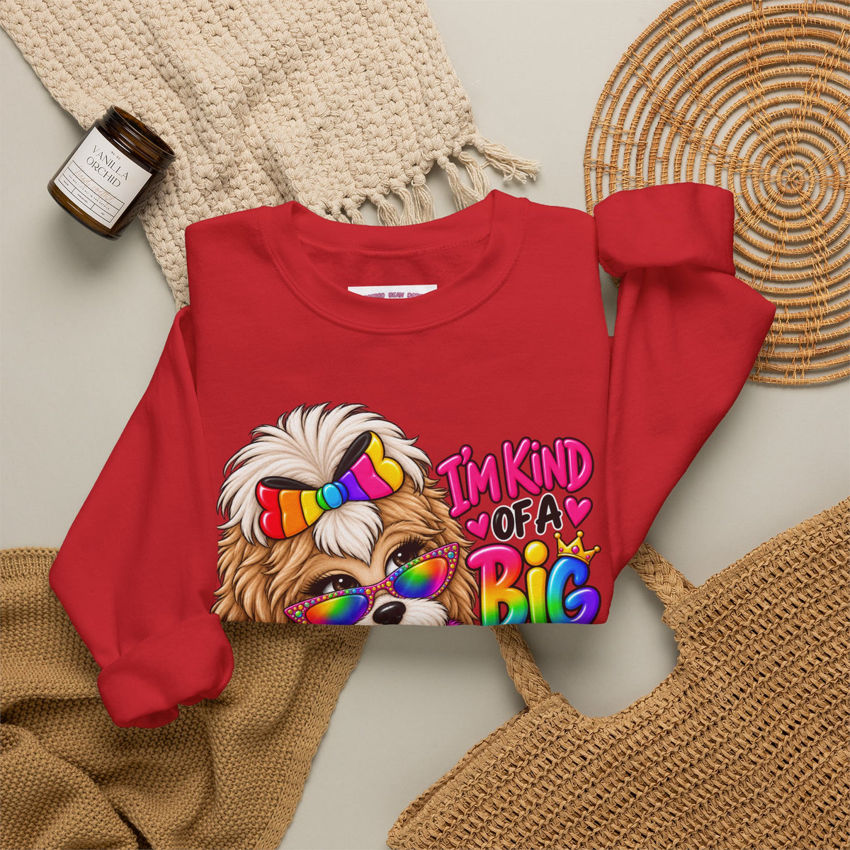 Cute Rainbow Puppy "I'm Kind of a Big Deal" Sweatshirt