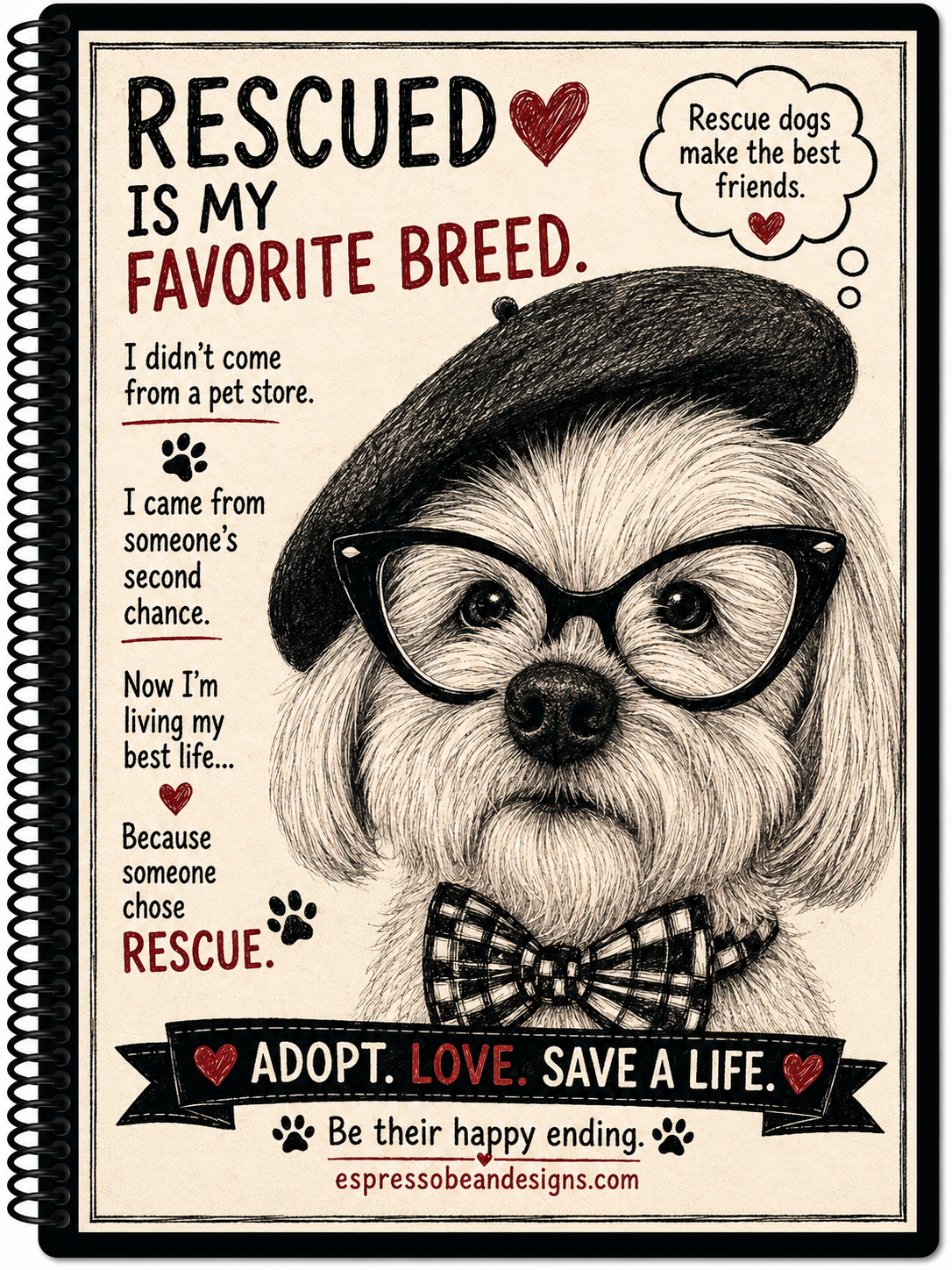 Poindexter Pie – 5” × 7” Spiral Notebook
