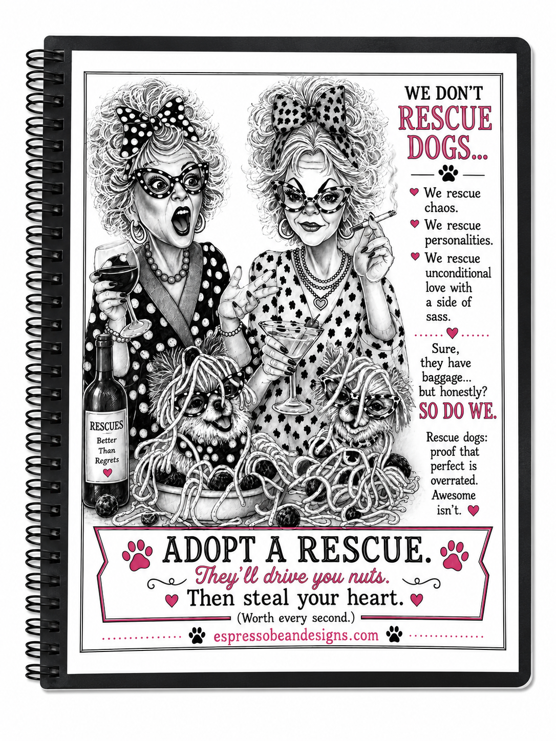 Adopt a Rescue – 5” × 7” Spiral Notebook