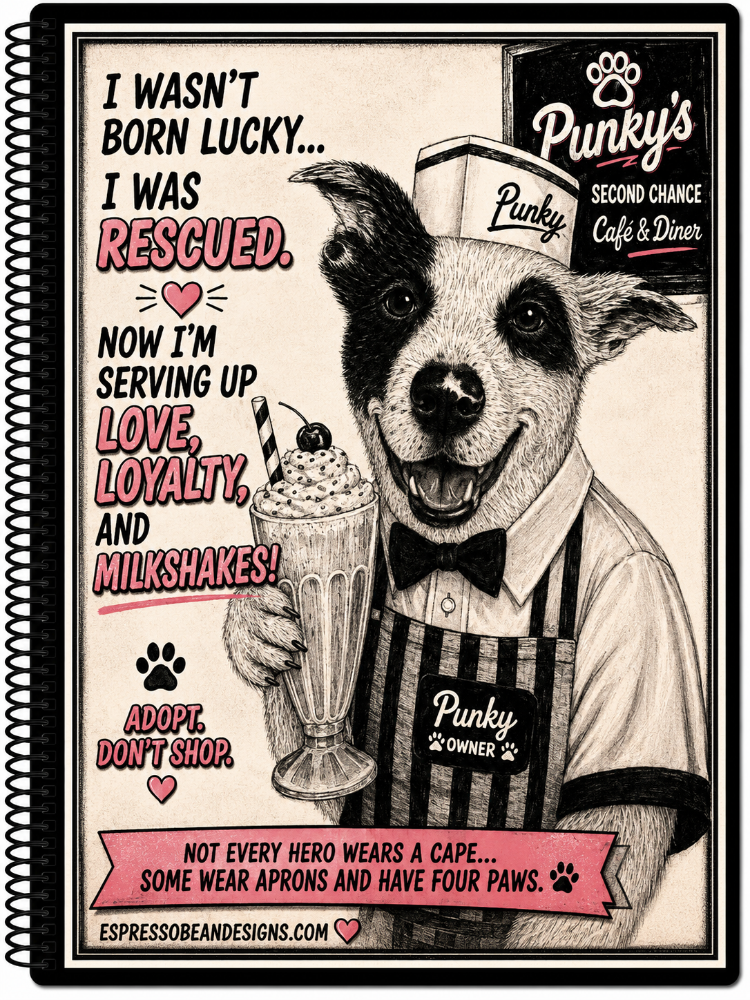 Punky – 5” × 7” Spiral Notebook