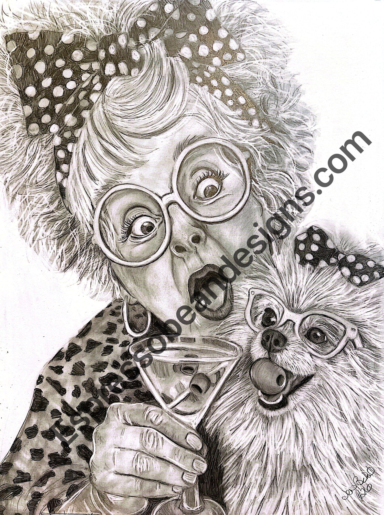 Perky Pearl and her dog latte