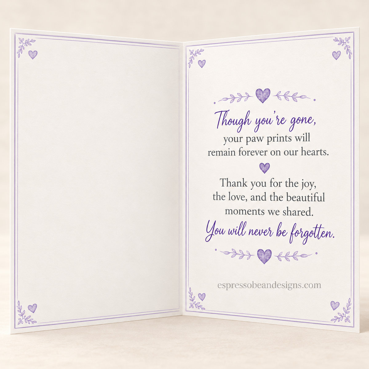 In Loving Memory — Butterfly Dog Pet Sympathy Card