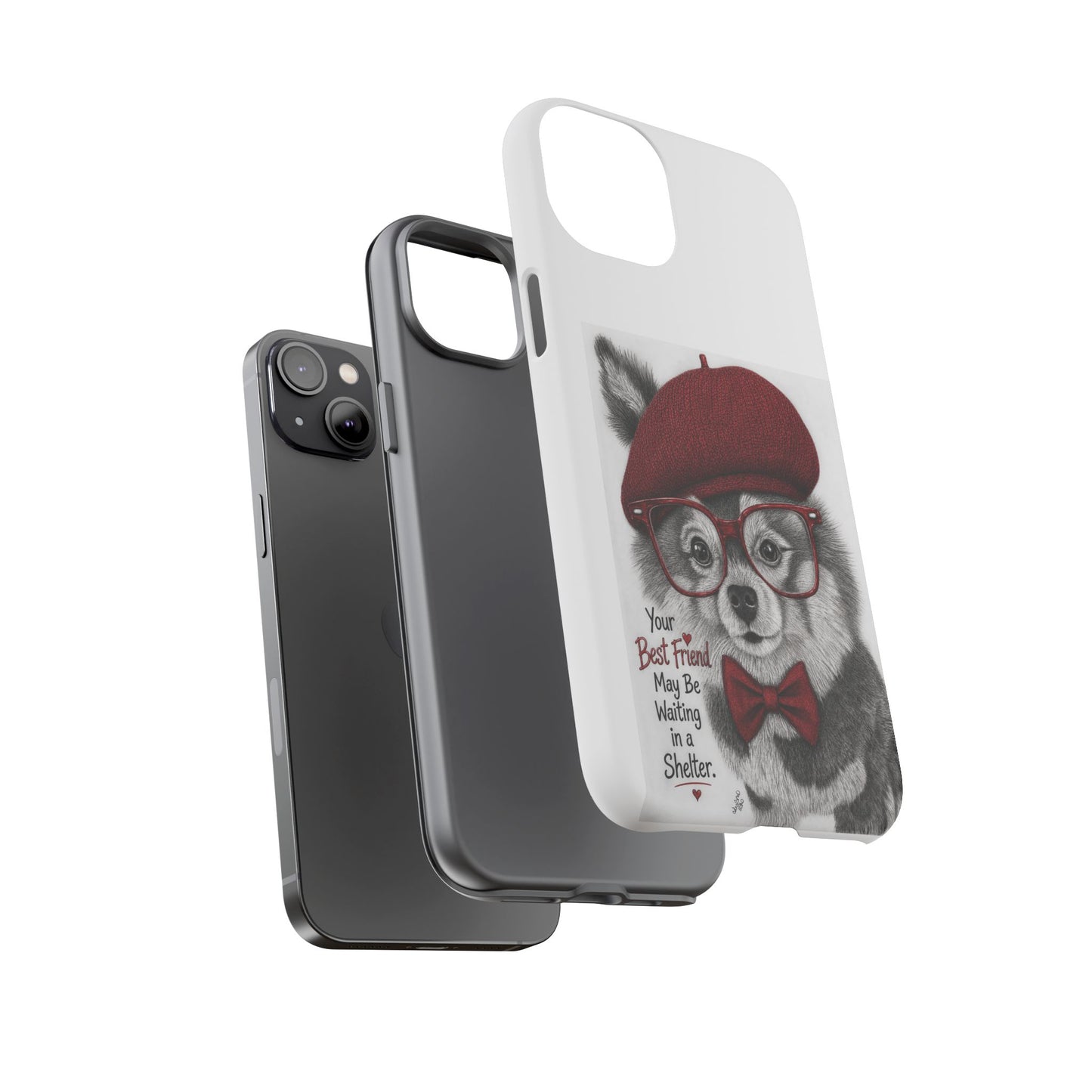 Rescue Pup Art Phone Case – "Your Best Friend May Be Waiting in a Shelter"