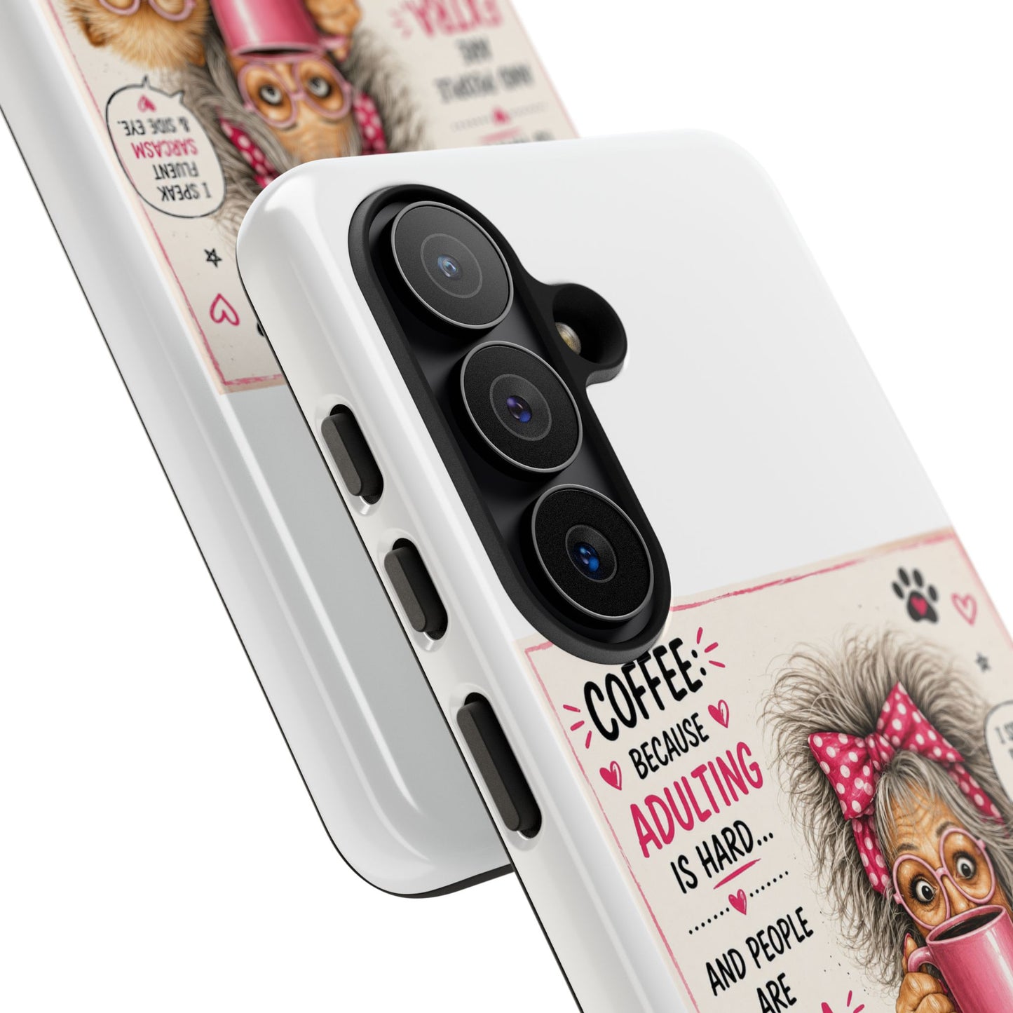 Perky Pearl and LattePhone Case — Funny "Adulting Is Hard" Cozy Design