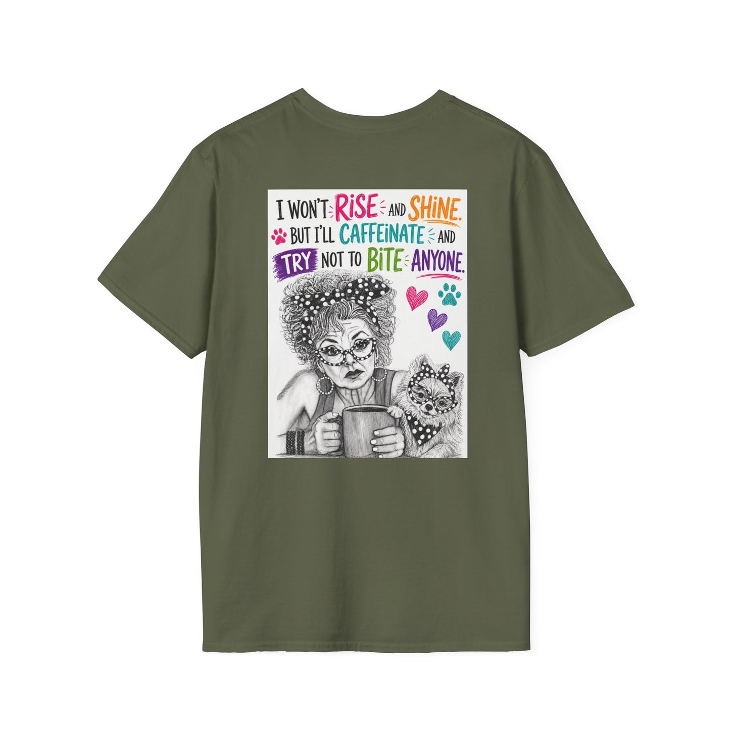 T-Shirt — Perky Pearl and Latte. I try not to bite
