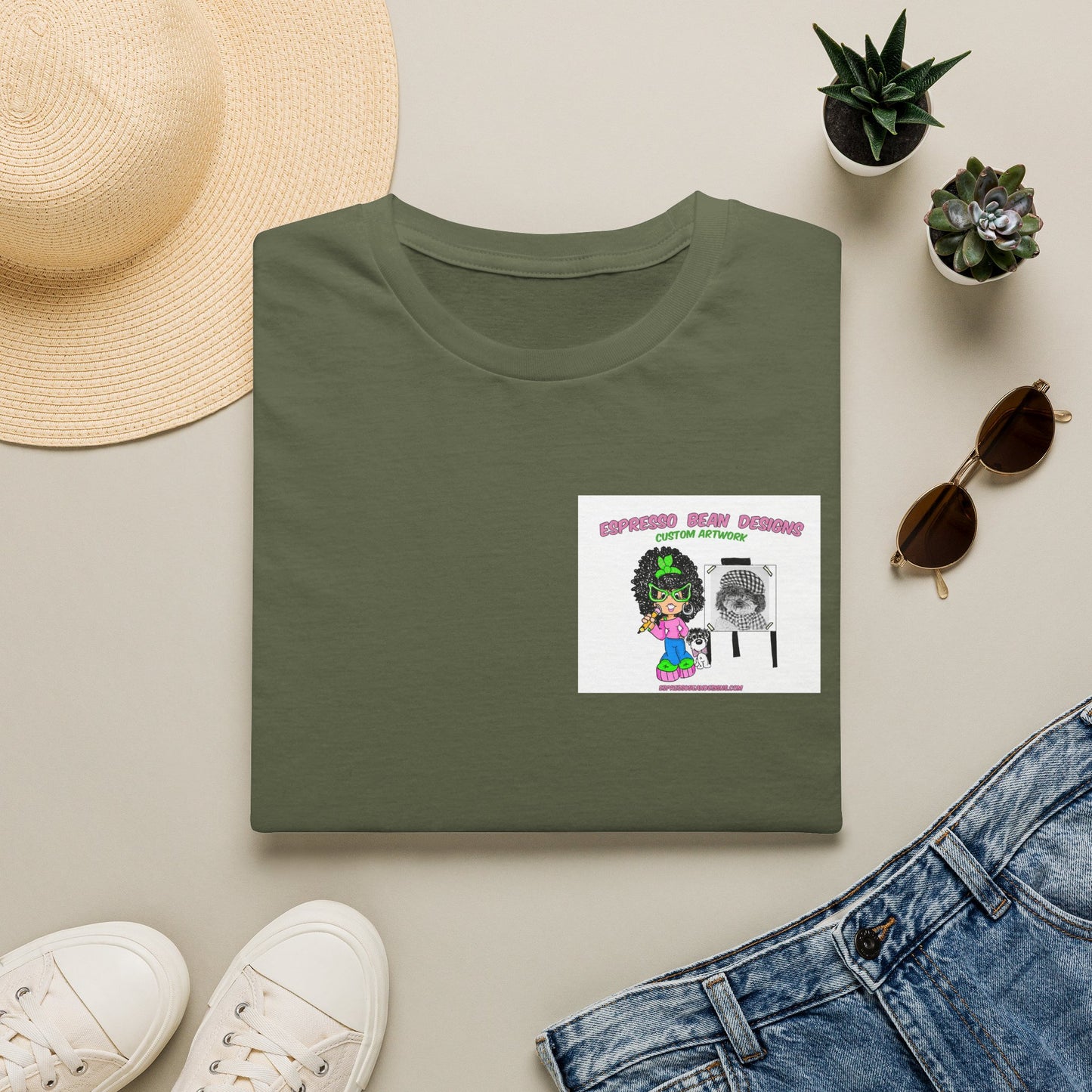 T-Shirt — Perky Pearl and Latte. I try not to bite