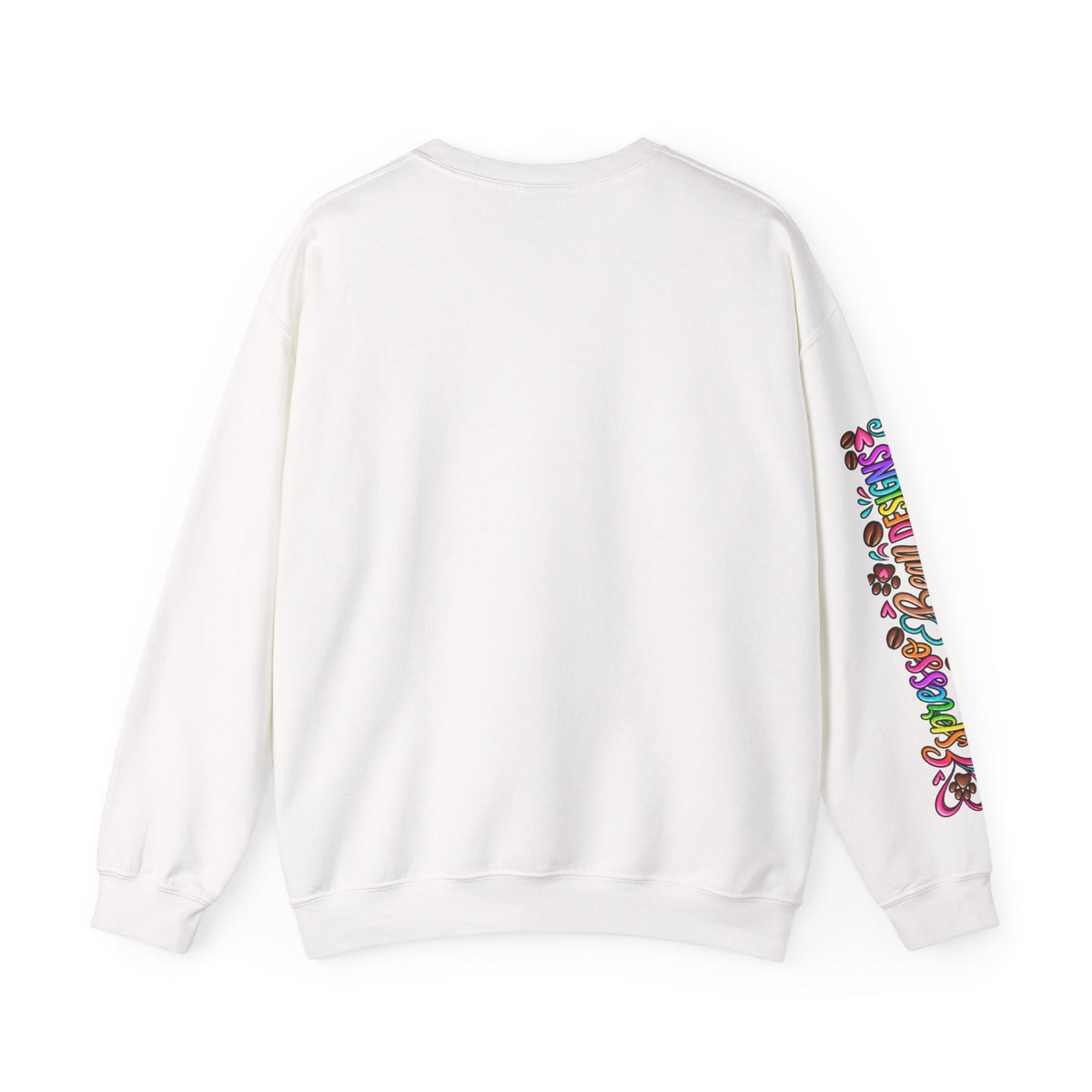Peace, Love & Treats Dog Sweatshirt — Retro Hippie Puppy Crewneck