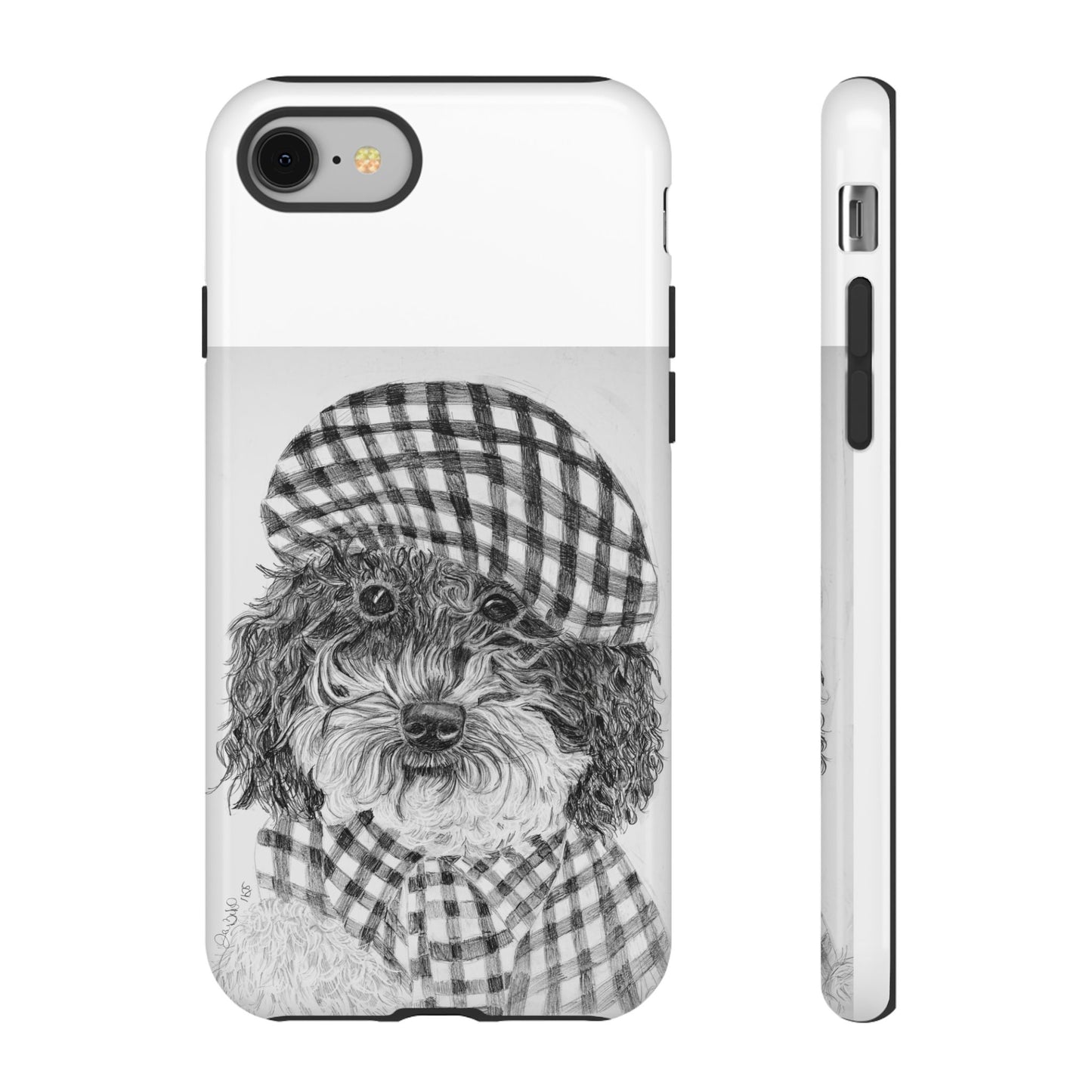 Cute Dog Phone Case — Flannel Elmer  in Plaid Hat