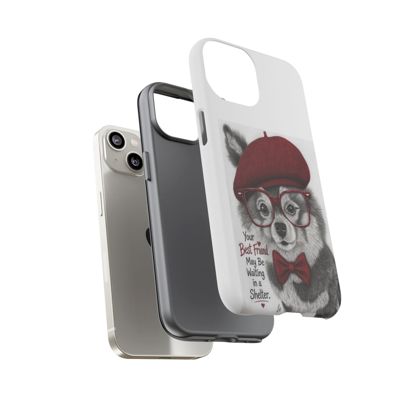 Rescue Pup Art Phone Case – "Your Best Friend May Be Waiting in a Shelter"
