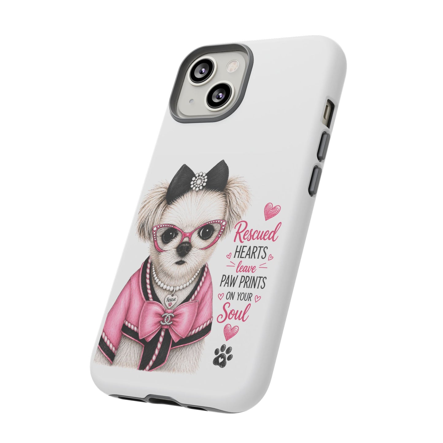 Rescued Hearts Paw Prints Phone Case