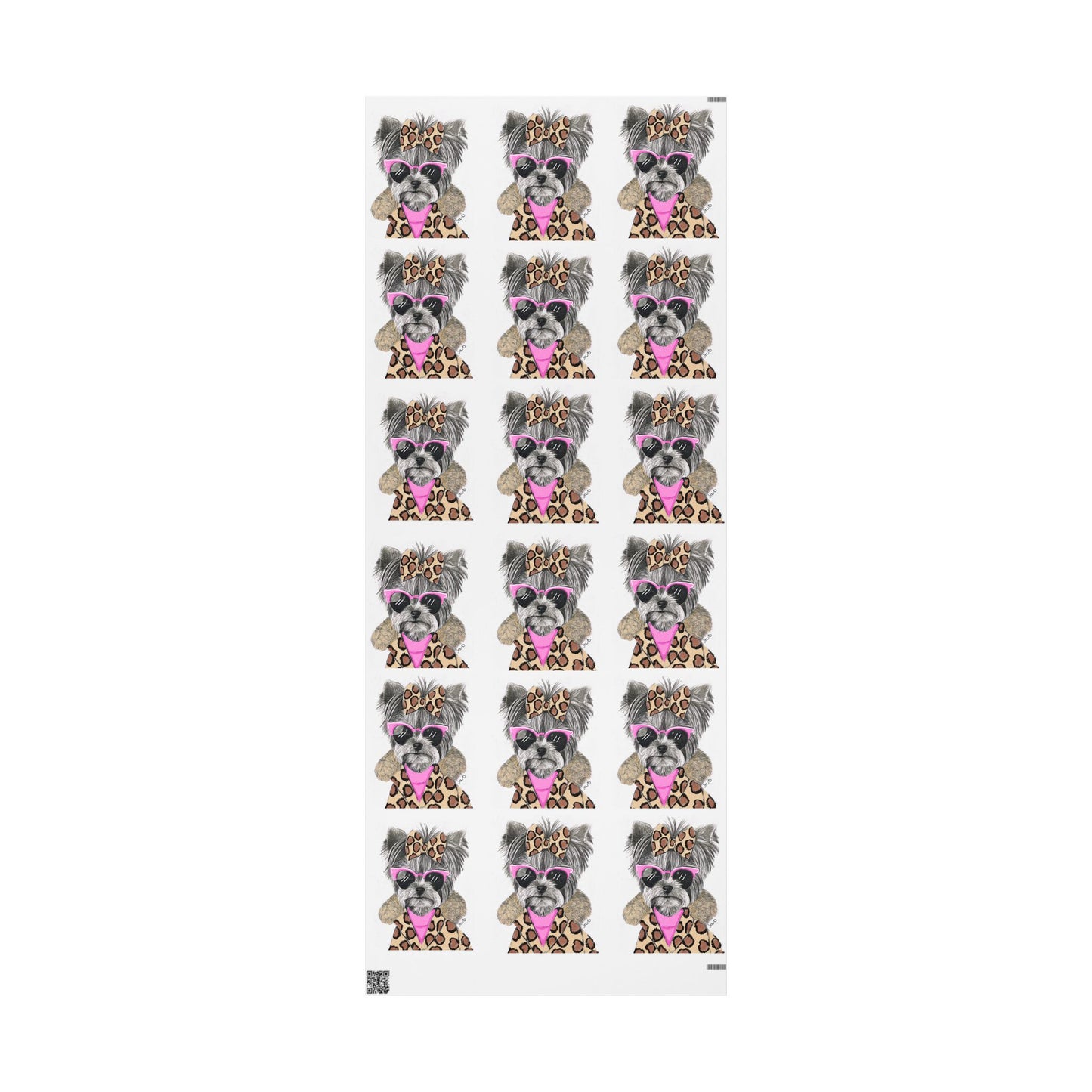 Cute Pink Yorkie Gift Wrap for Animal Lovers