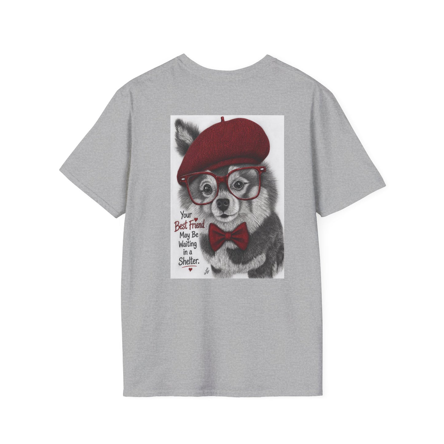 Lobo a real rescued dog.  Best friend at the shelter t-shirt