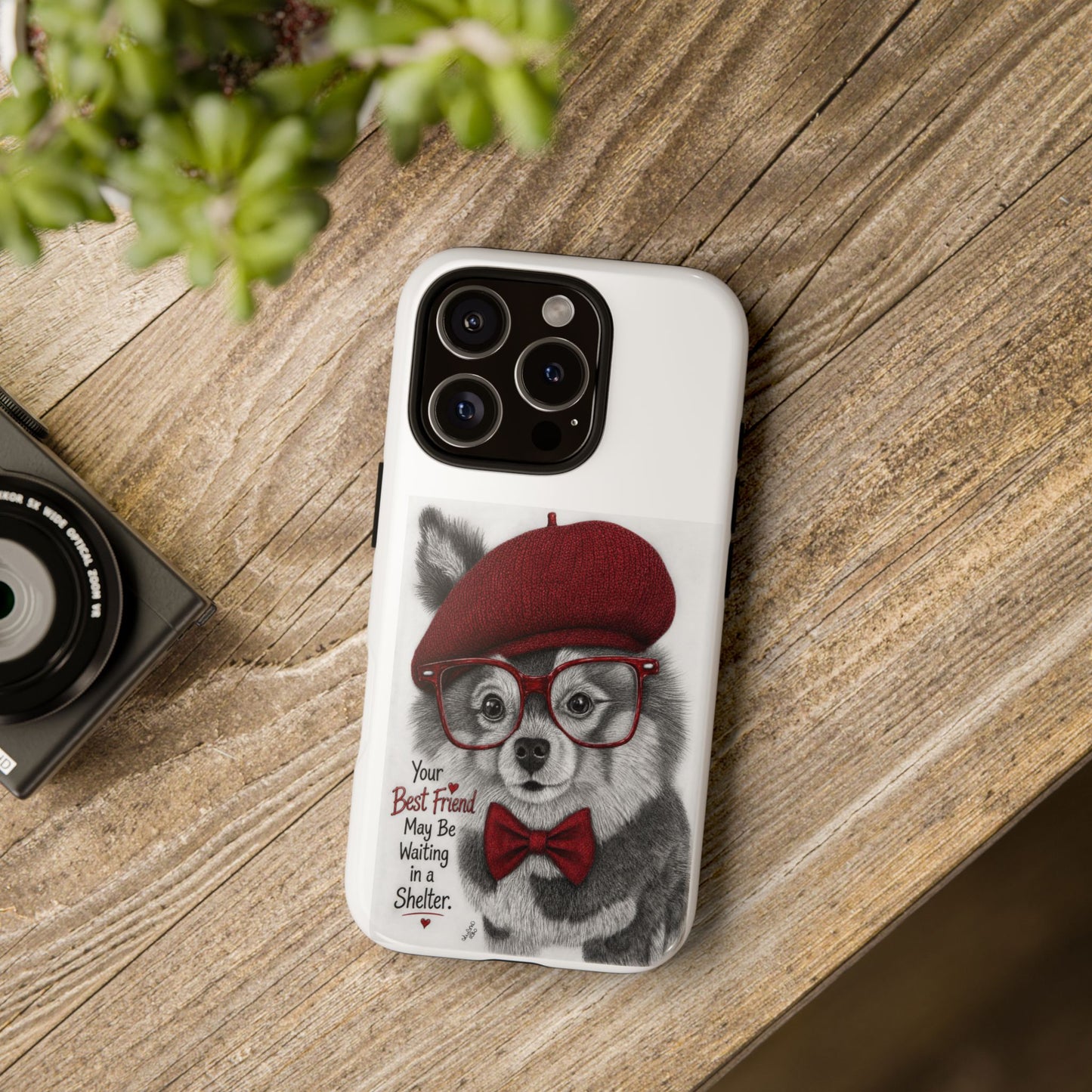 Rescue Pup Art Phone Case – "Your Best Friend May Be Waiting in a Shelter"
