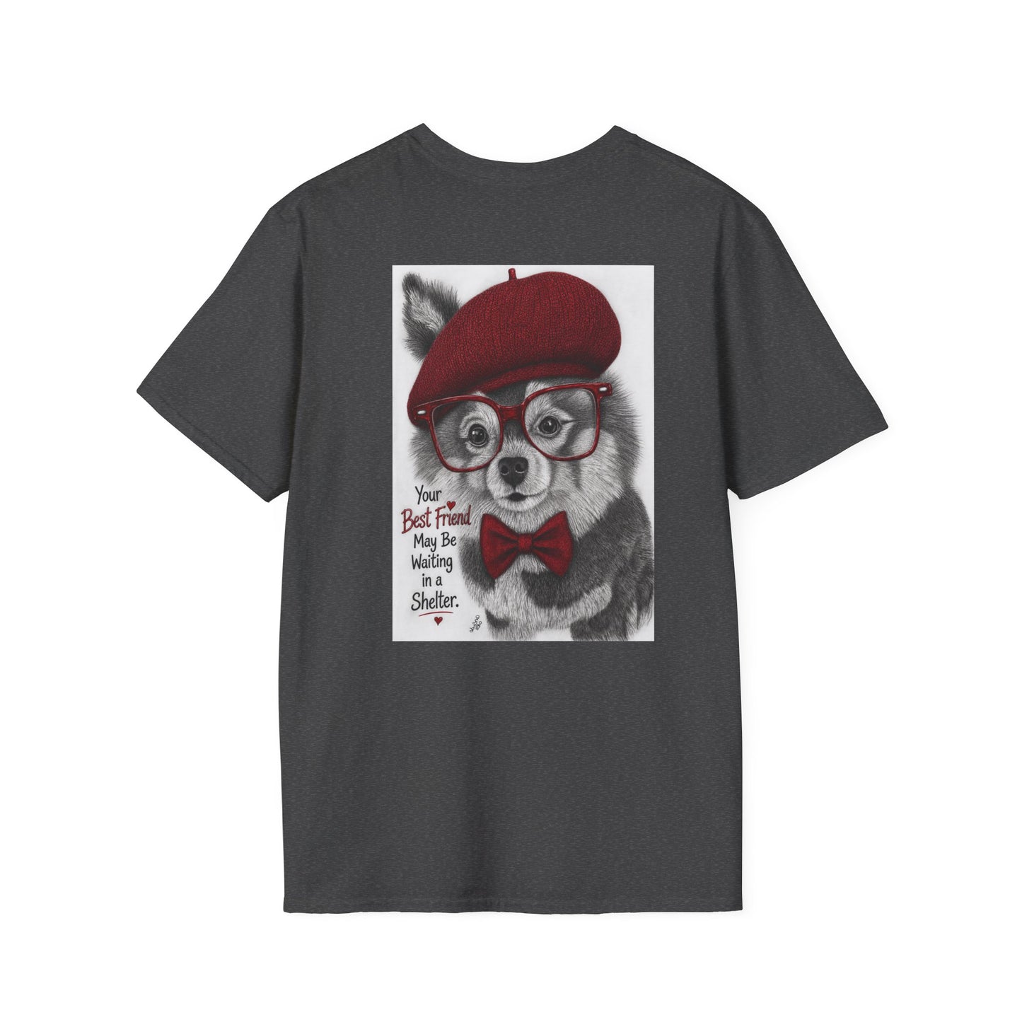 Lobo a real rescued dog.  Best friend at the shelter t-shirt