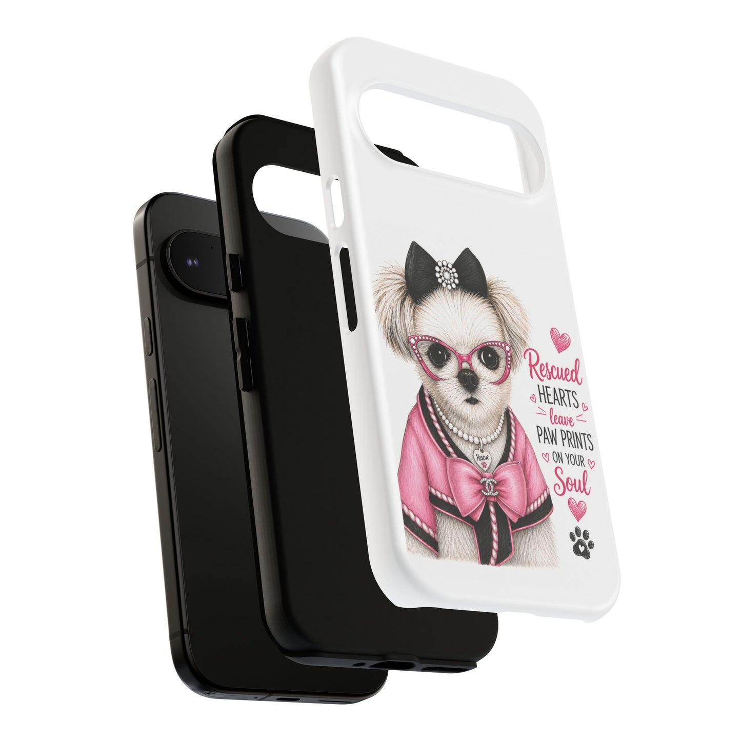 Rescued Hearts Paw Prints Phone Case