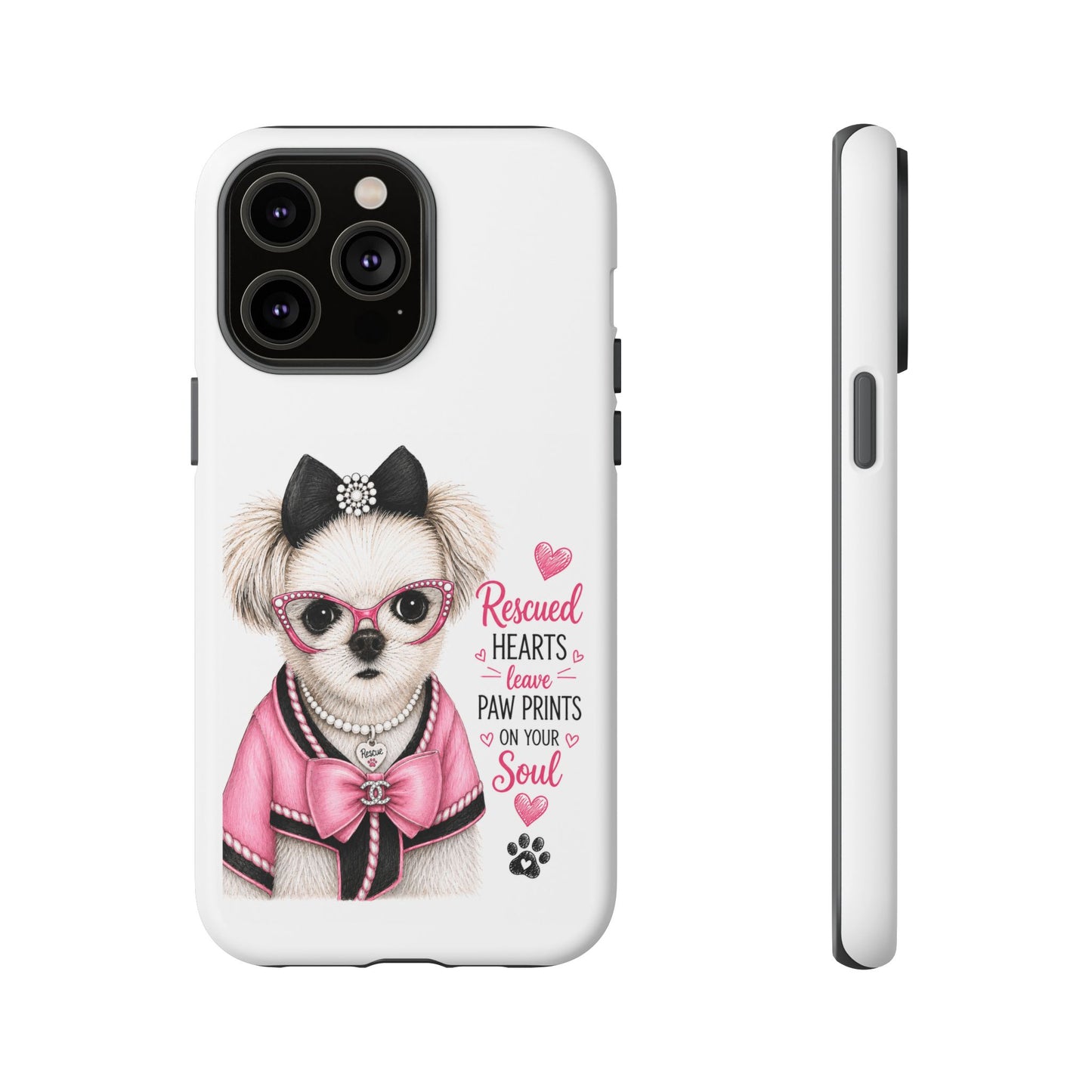Rescued Hearts Paw Prints Phone Case