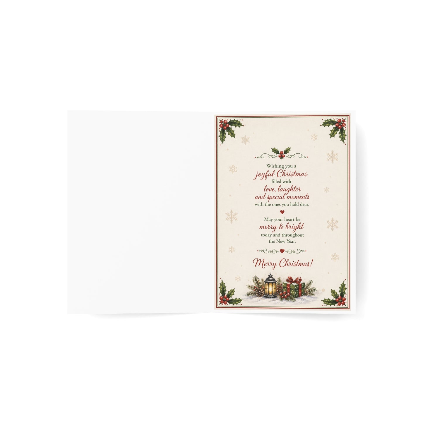 Christmas Dog & Snowman Greeting Card – Merry Christmas Holiday Cards (1, 10, 30, 50 pcs)