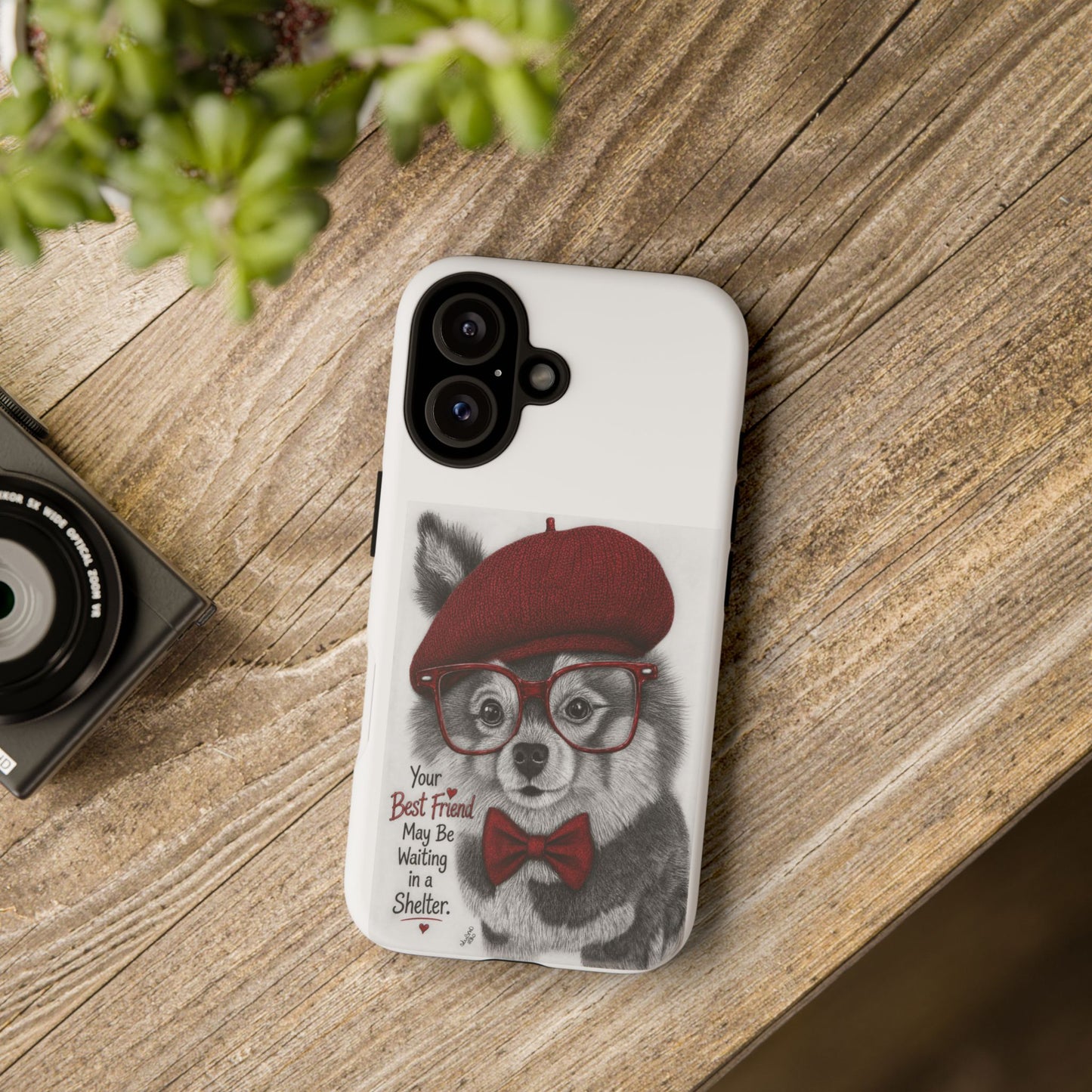 Rescue Pup Art Phone Case – "Your Best Friend May Be Waiting in a Shelter"