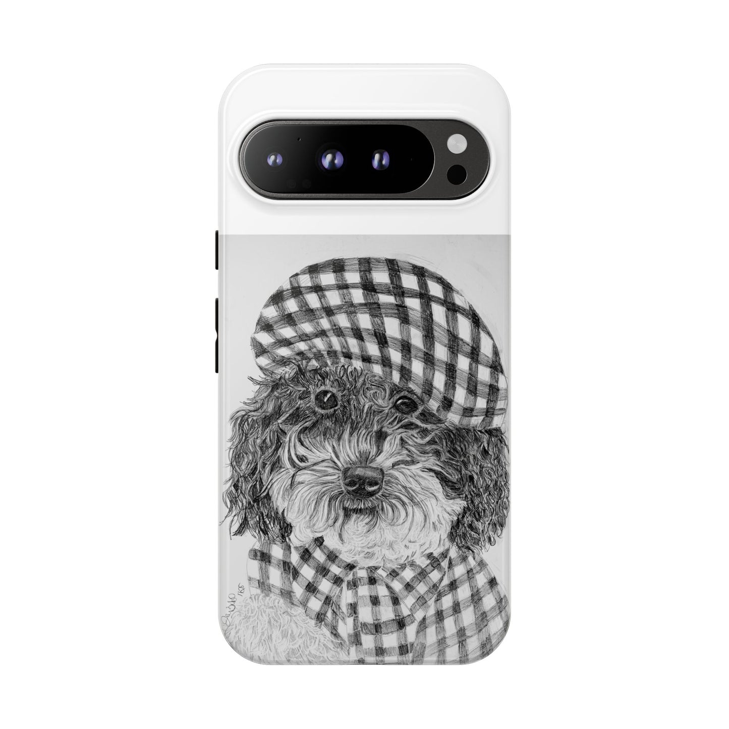 Cute Dog Phone Case — Flannel Elmer  in Plaid Hat