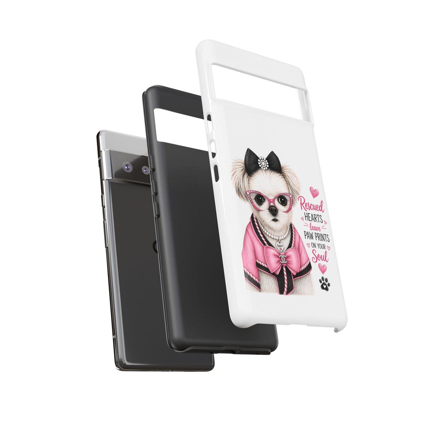 Rescued Hearts Paw Prints Phone Case
