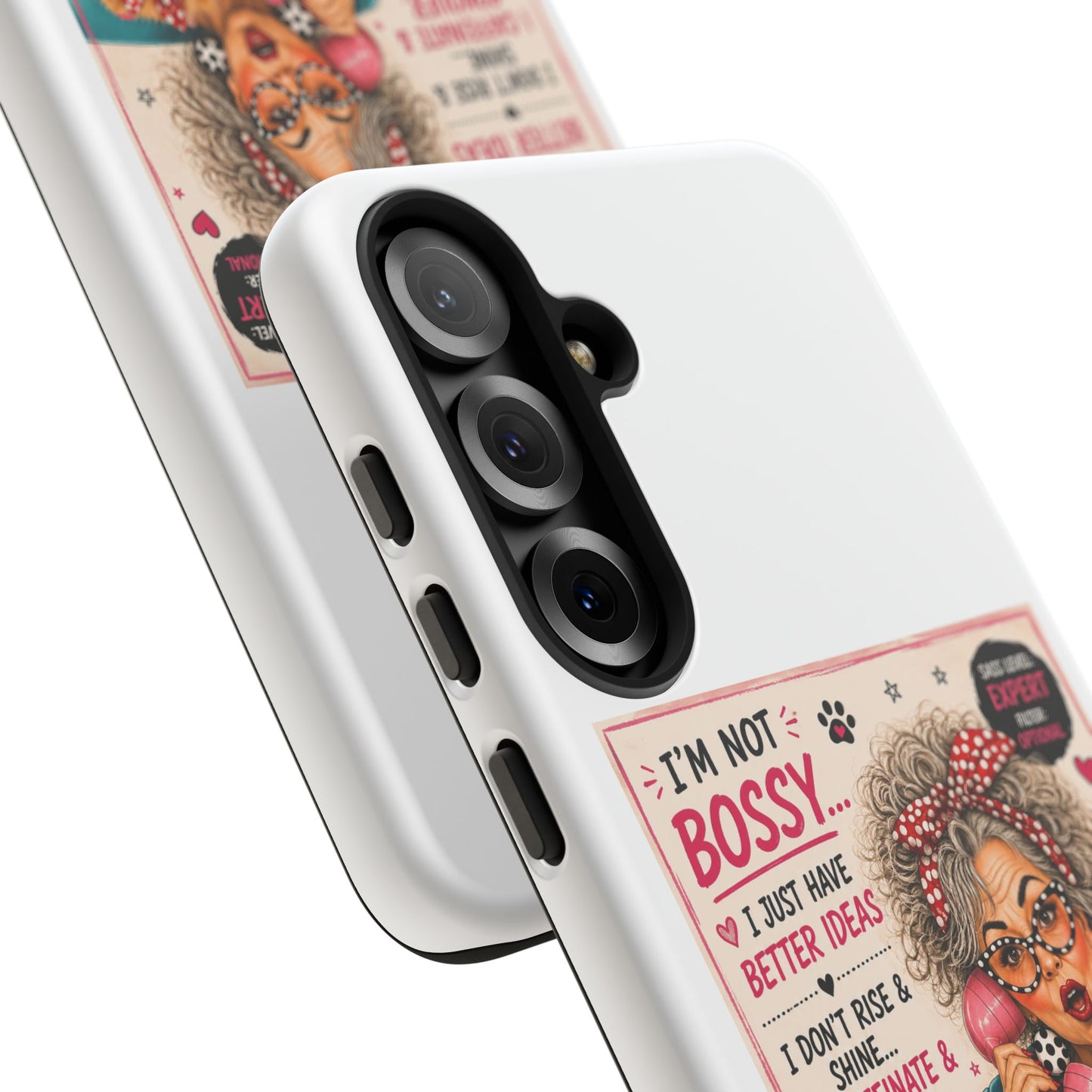 Perky Pearl and Latte Phone Case — "I'm Not Bossy" Funny Dog Lover & Sarcastic Woman Protective Tough Case