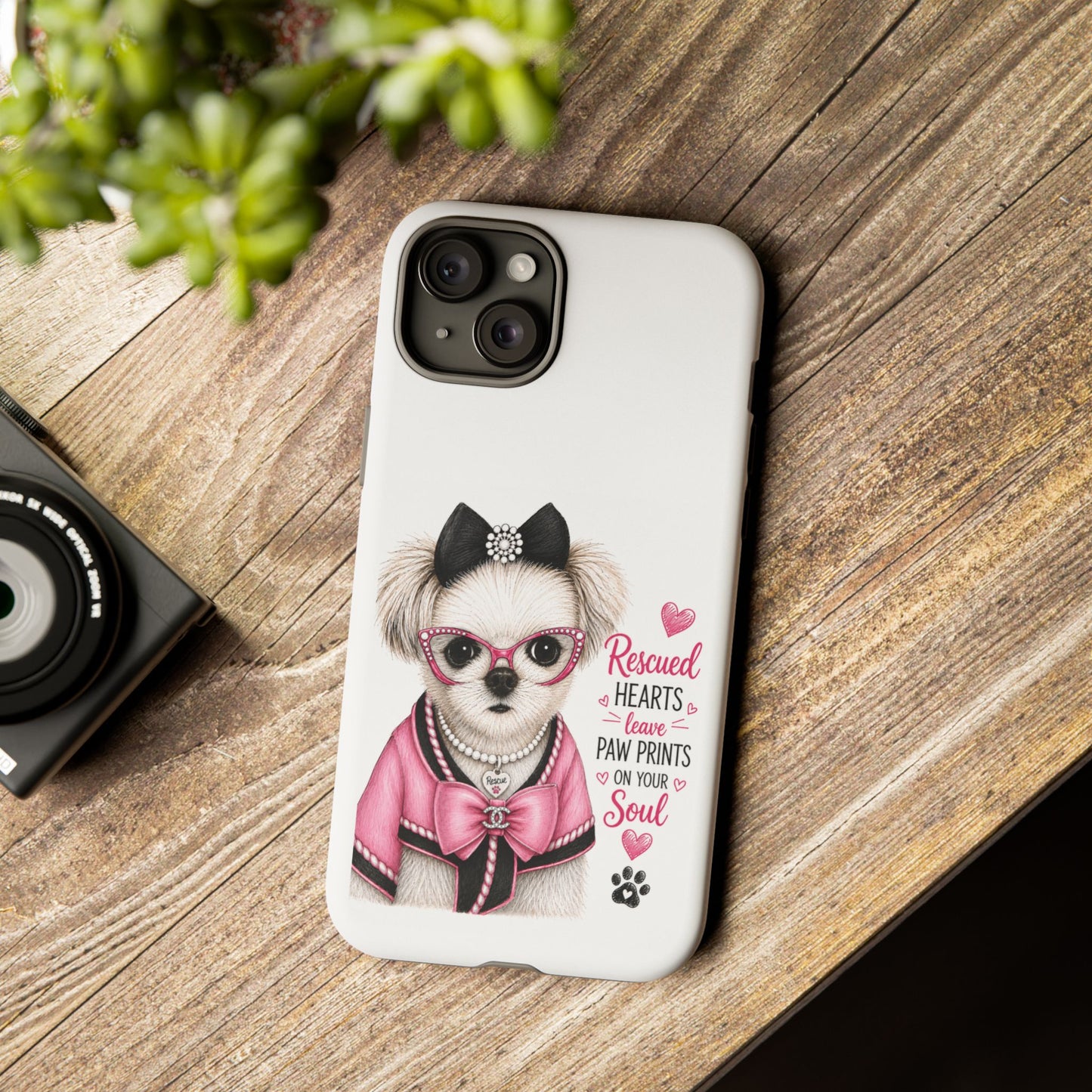 Rescued Hearts Paw Prints Phone Case