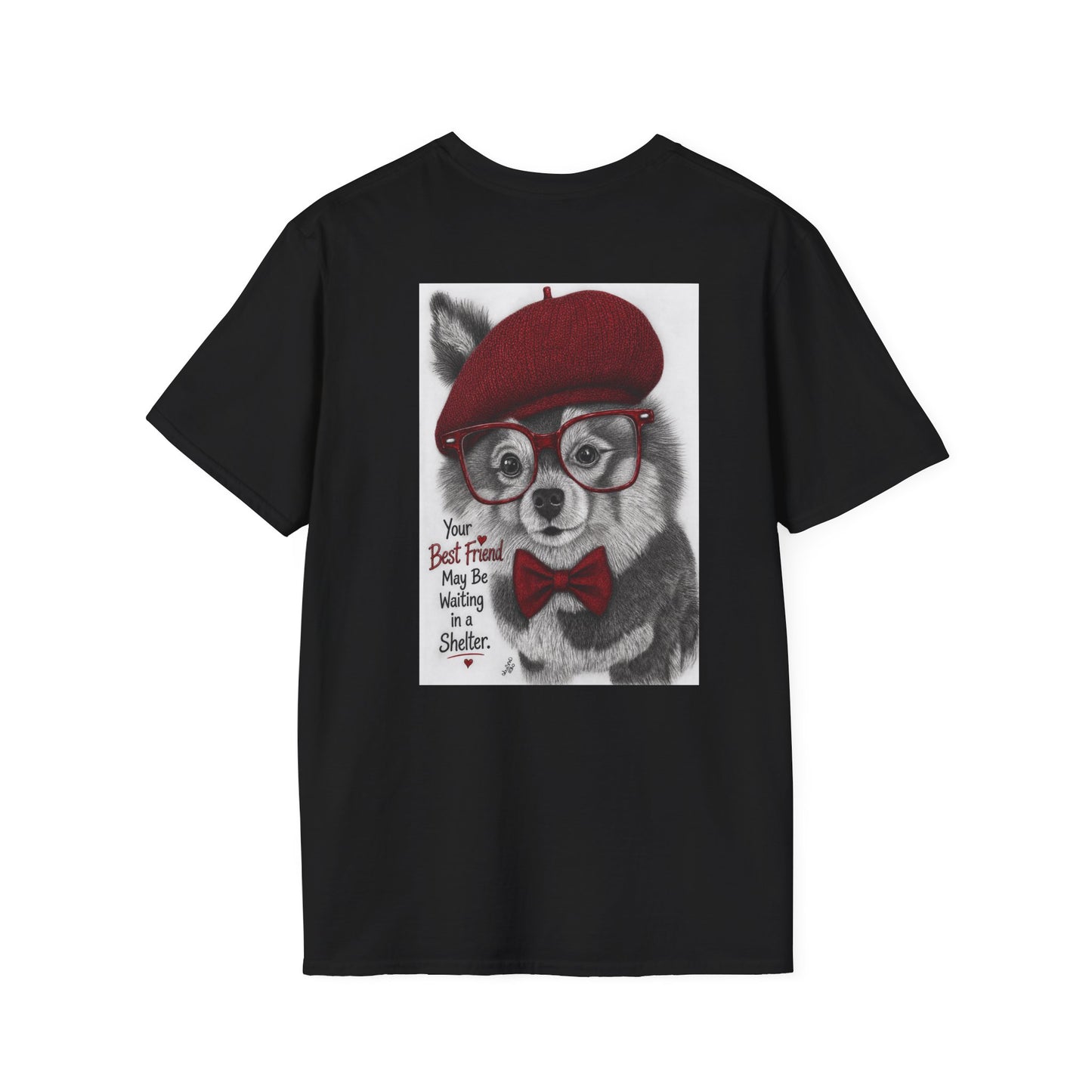 Lobo a real rescued dog.  Best friend at the shelter t-shirt
