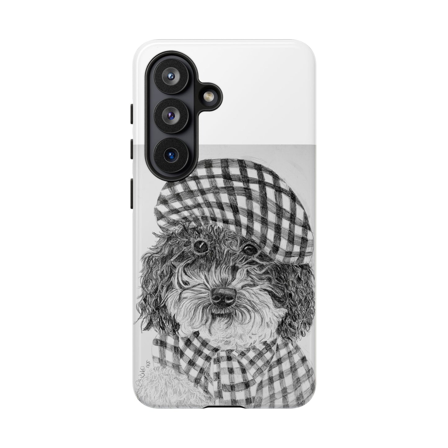 Cute Dog Phone Case — Flannel Elmer  in Plaid Hat