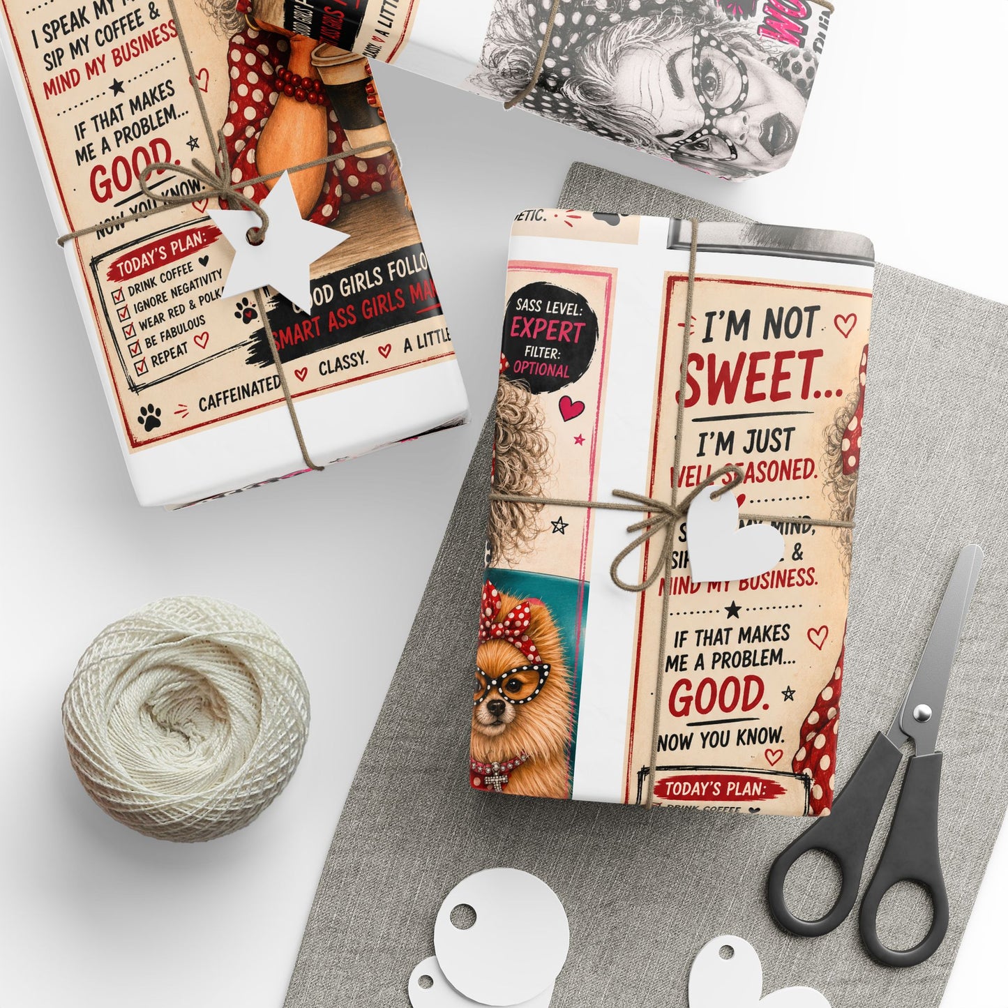 Perky Pearl and Latte Wrapping Paper Roll