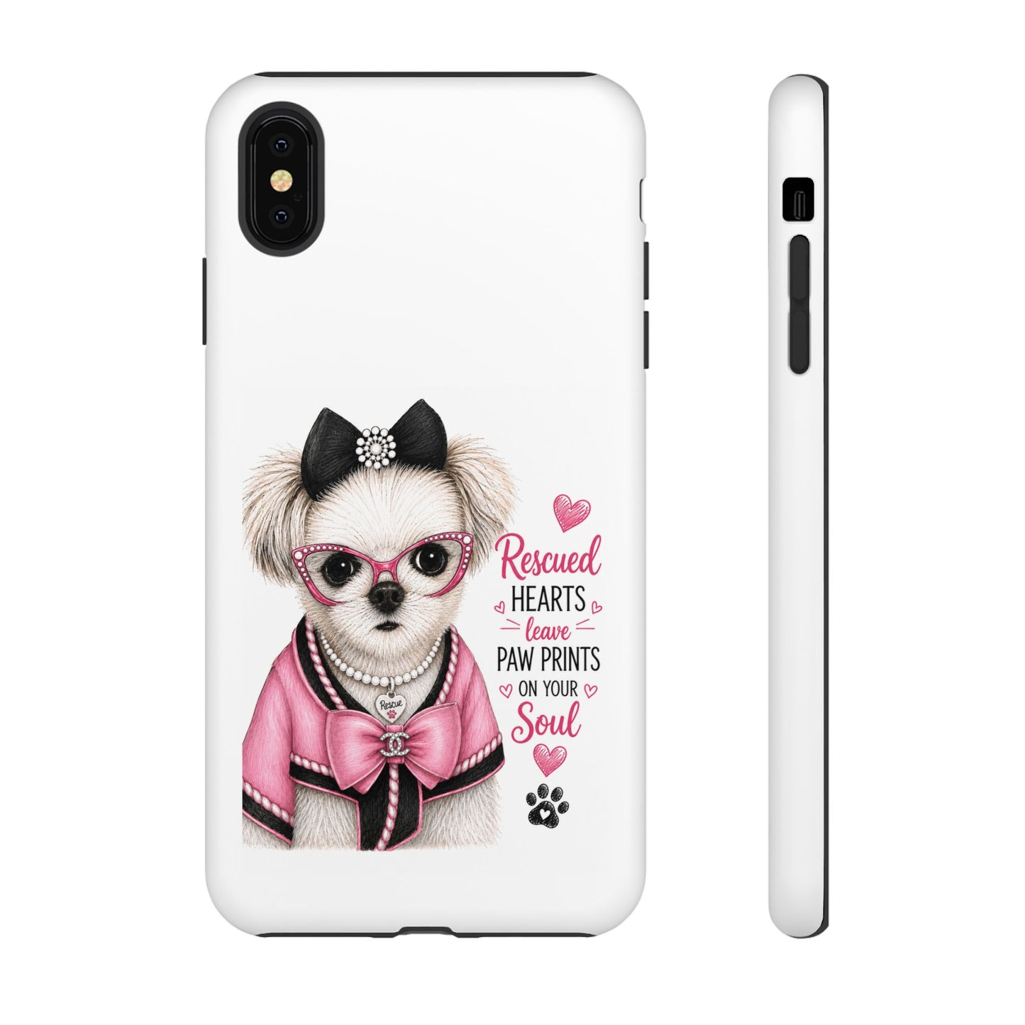Rescued Hearts Paw Prints Phone Case
