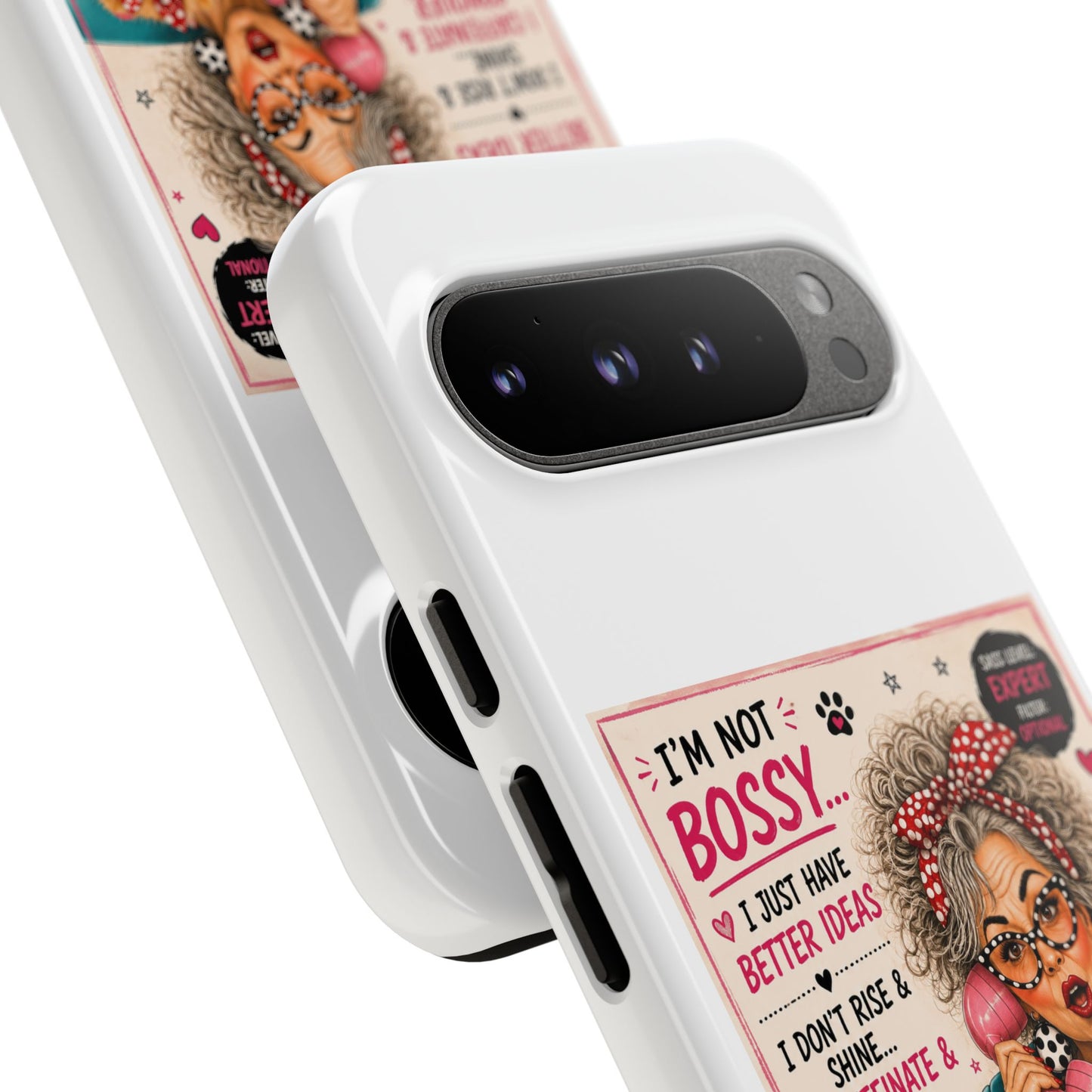 Perky Pearl and Latte Phone Case — "I'm Not Bossy" Funny Dog Lover & Sarcastic Woman Protective Tough Case