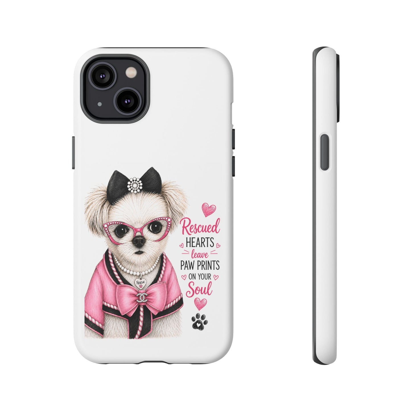 Rescued Hearts Paw Prints Phone Case