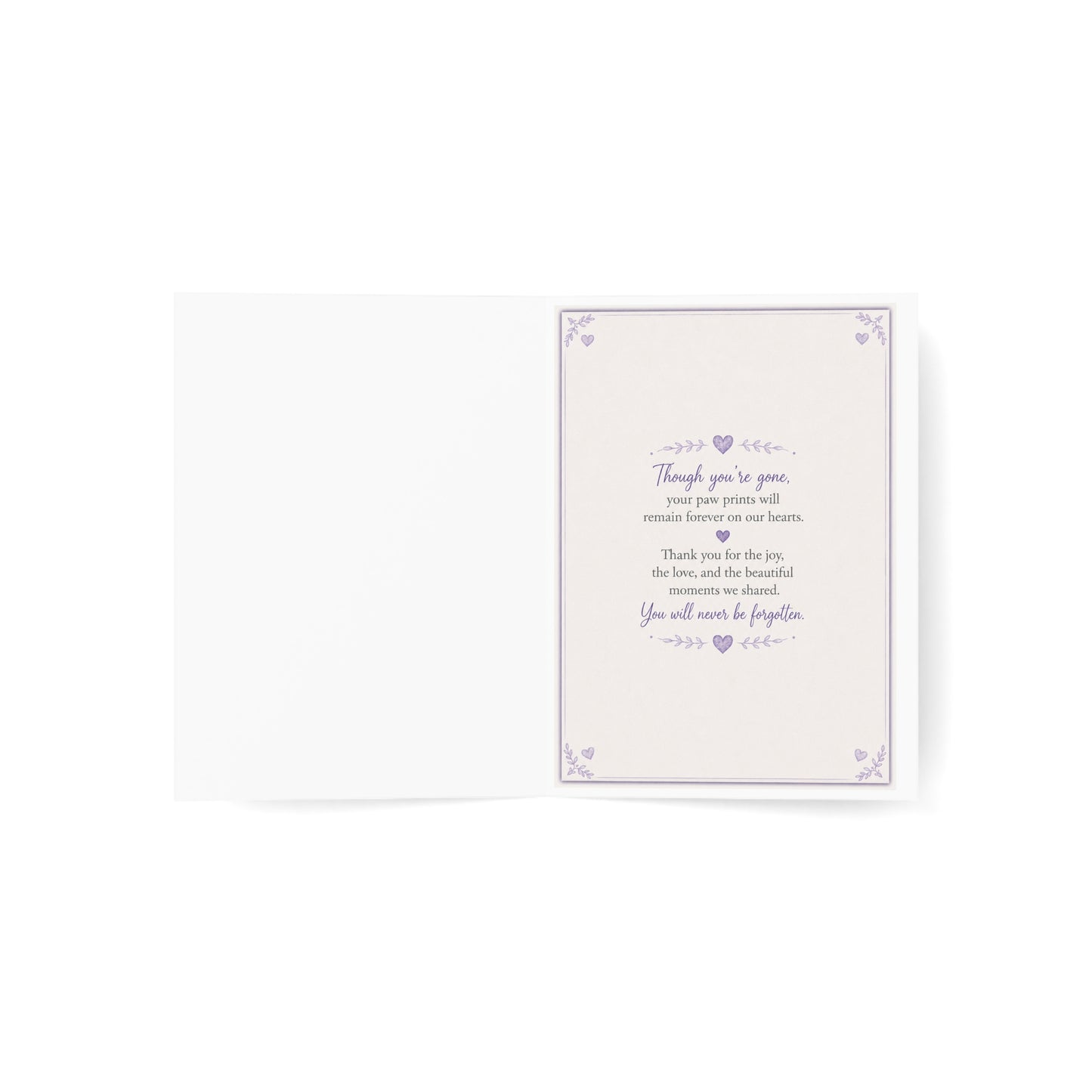 In Loving Memory Pet Sympathy Greeting Card — Butterfly Dog Memorial Card (1/10/30/50 pcs)