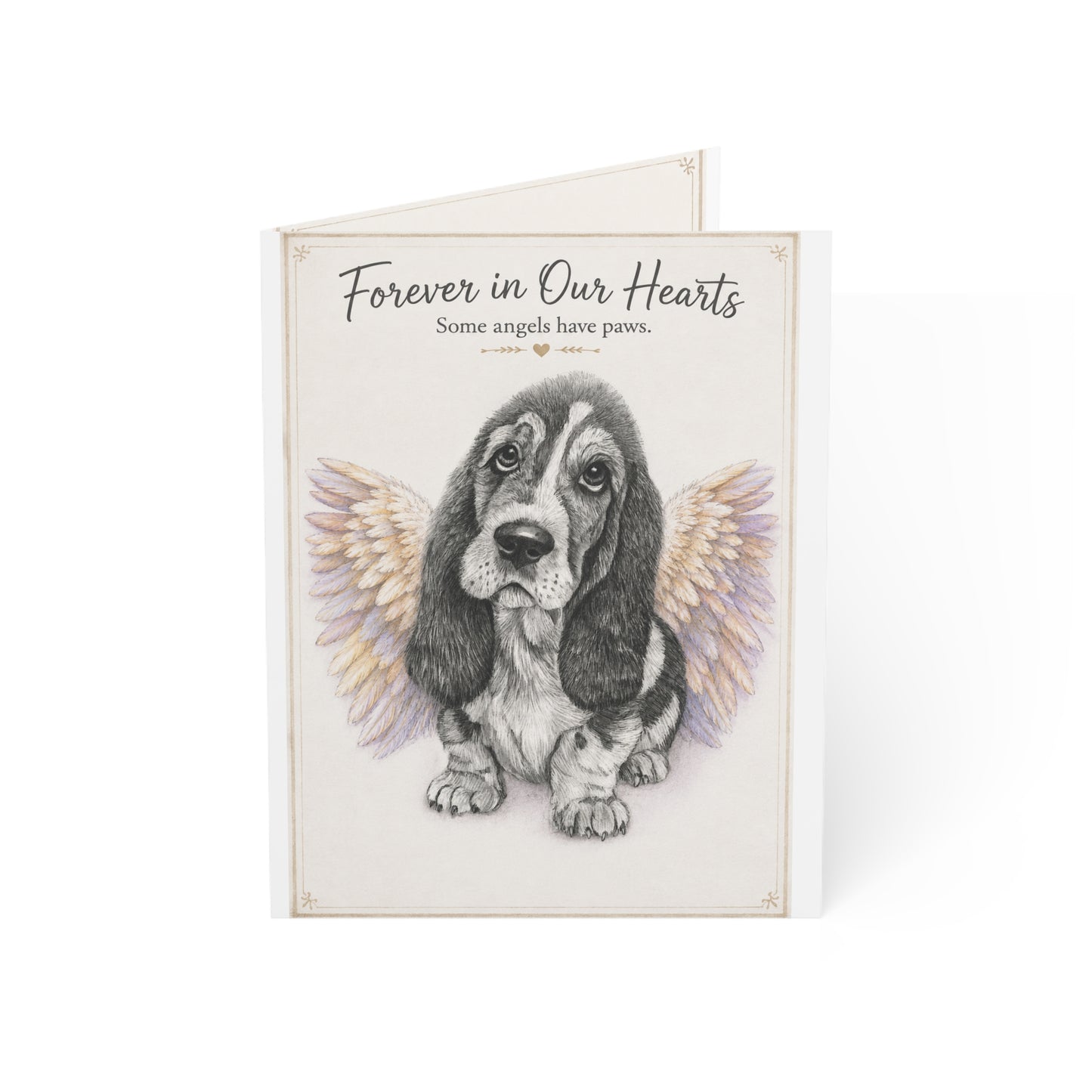 Pet Sympathy Greeting Card – “Forever in Our Hearts” Memorial Dog Card (Single or Multi-Pack)