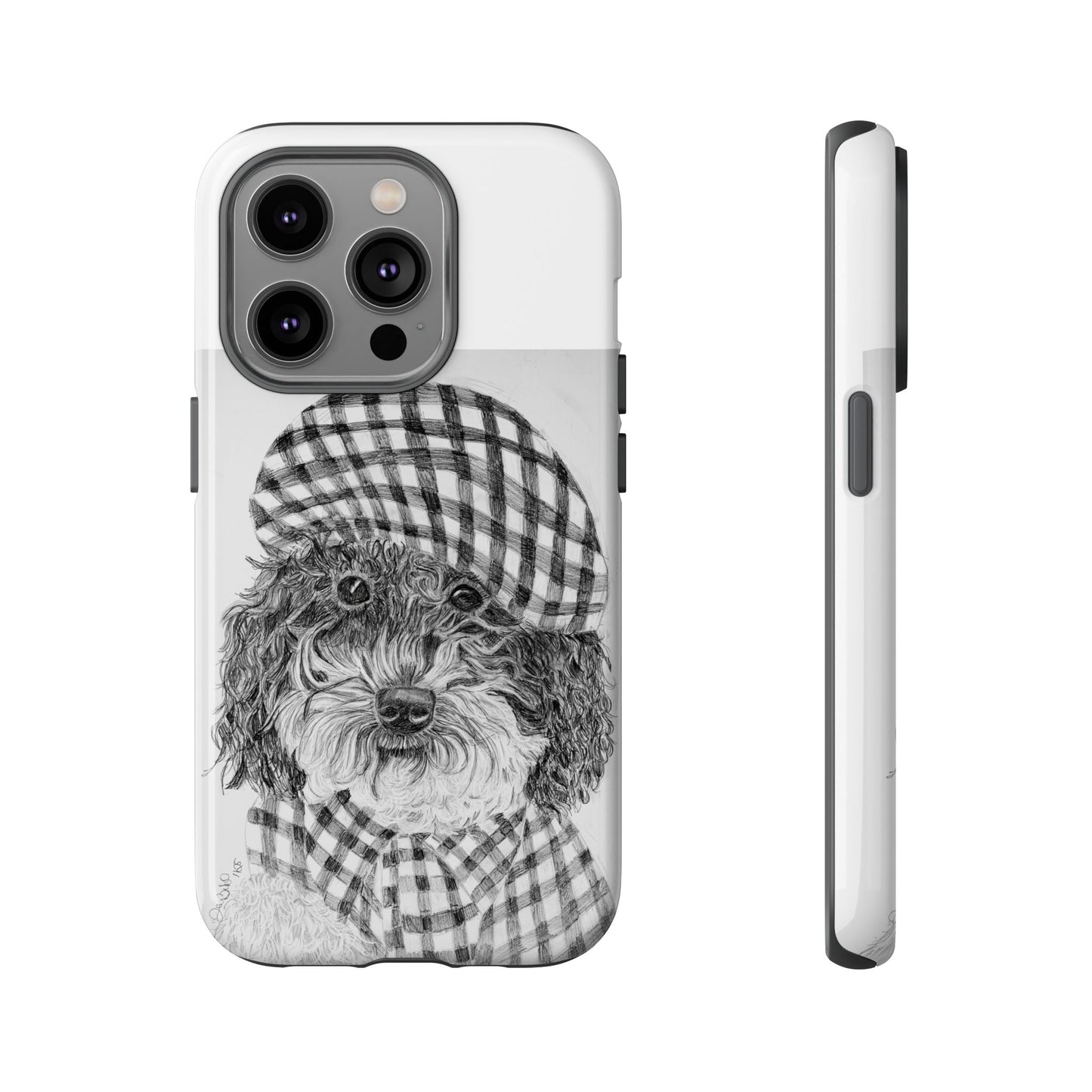 Cute Dog Phone Case — Flannel Elmer  in Plaid Hat