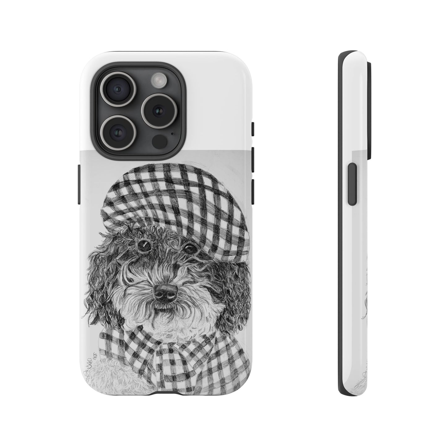 Cute Dog Phone Case — Flannel Elmer  in Plaid Hat