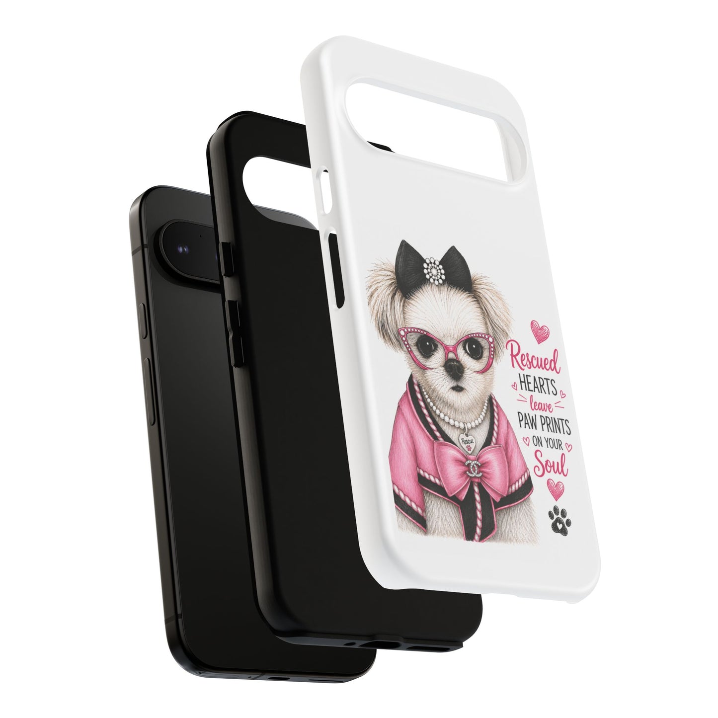 Rescued Hearts Paw Prints Phone Case