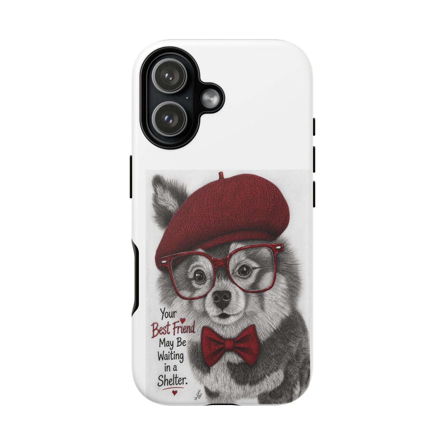 Rescue Pup Art Phone Case – "Your Best Friend May Be Waiting in a Shelter"
