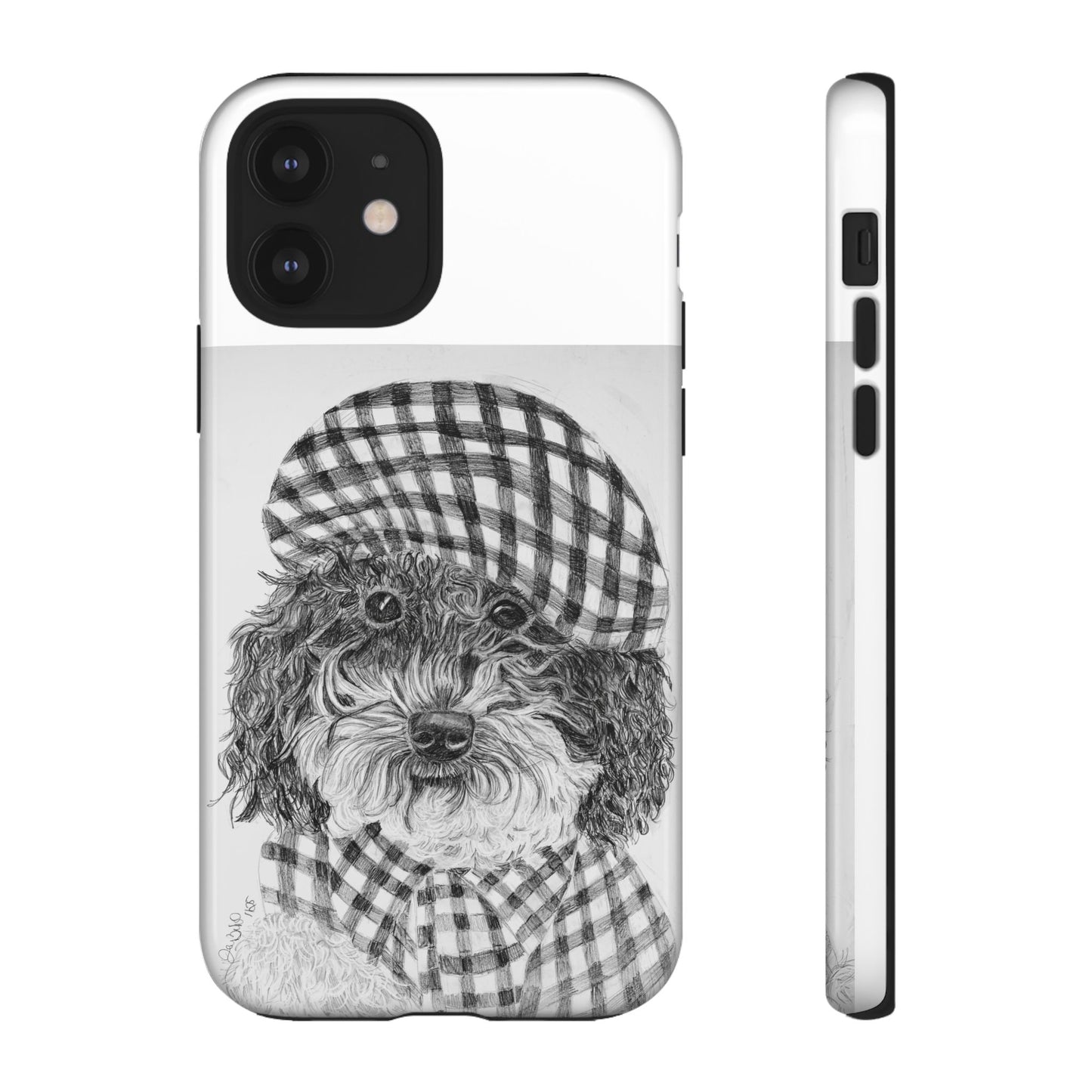 Cute Dog Phone Case — Flannel Elmer  in Plaid Hat