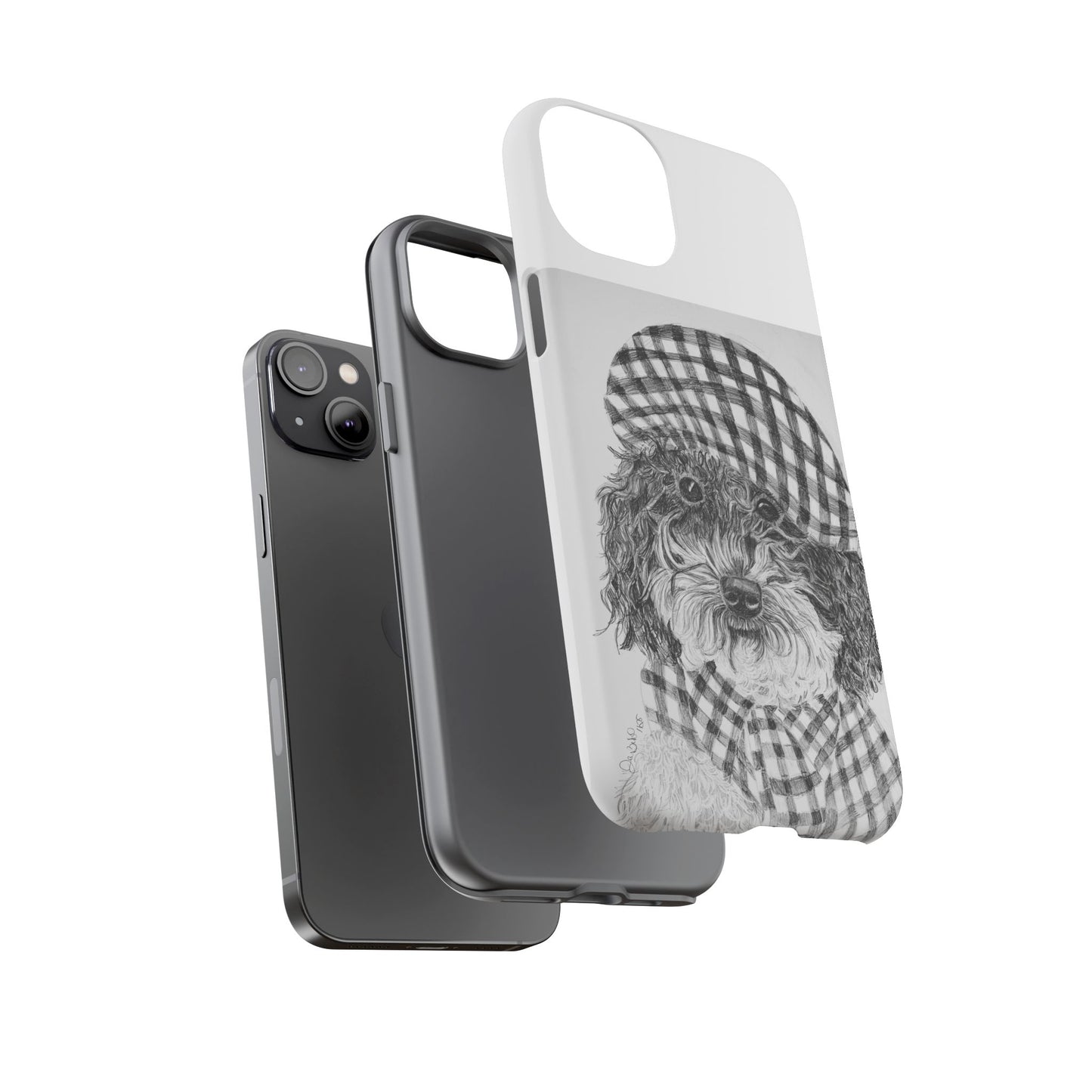 Cute Dog Phone Case — Flannel Elmer  in Plaid Hat