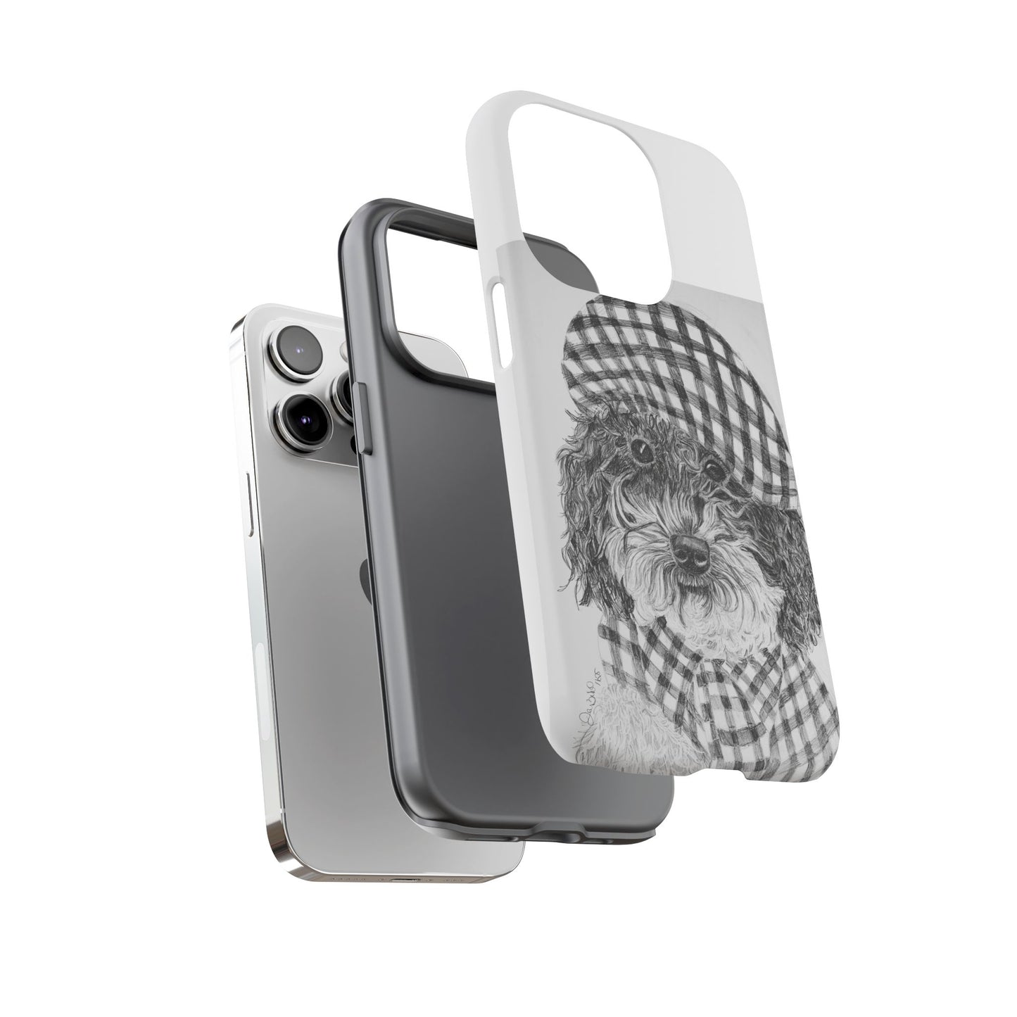 Cute Dog Phone Case — Flannel Elmer  in Plaid Hat