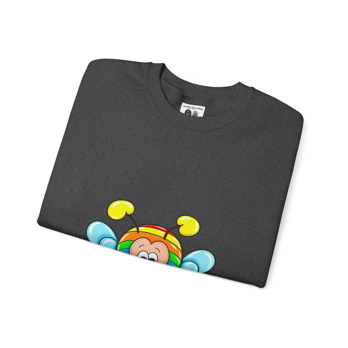 Tired Love bug  Crewneck Sweatshirt — Colorful Rainbow Cute Graphic