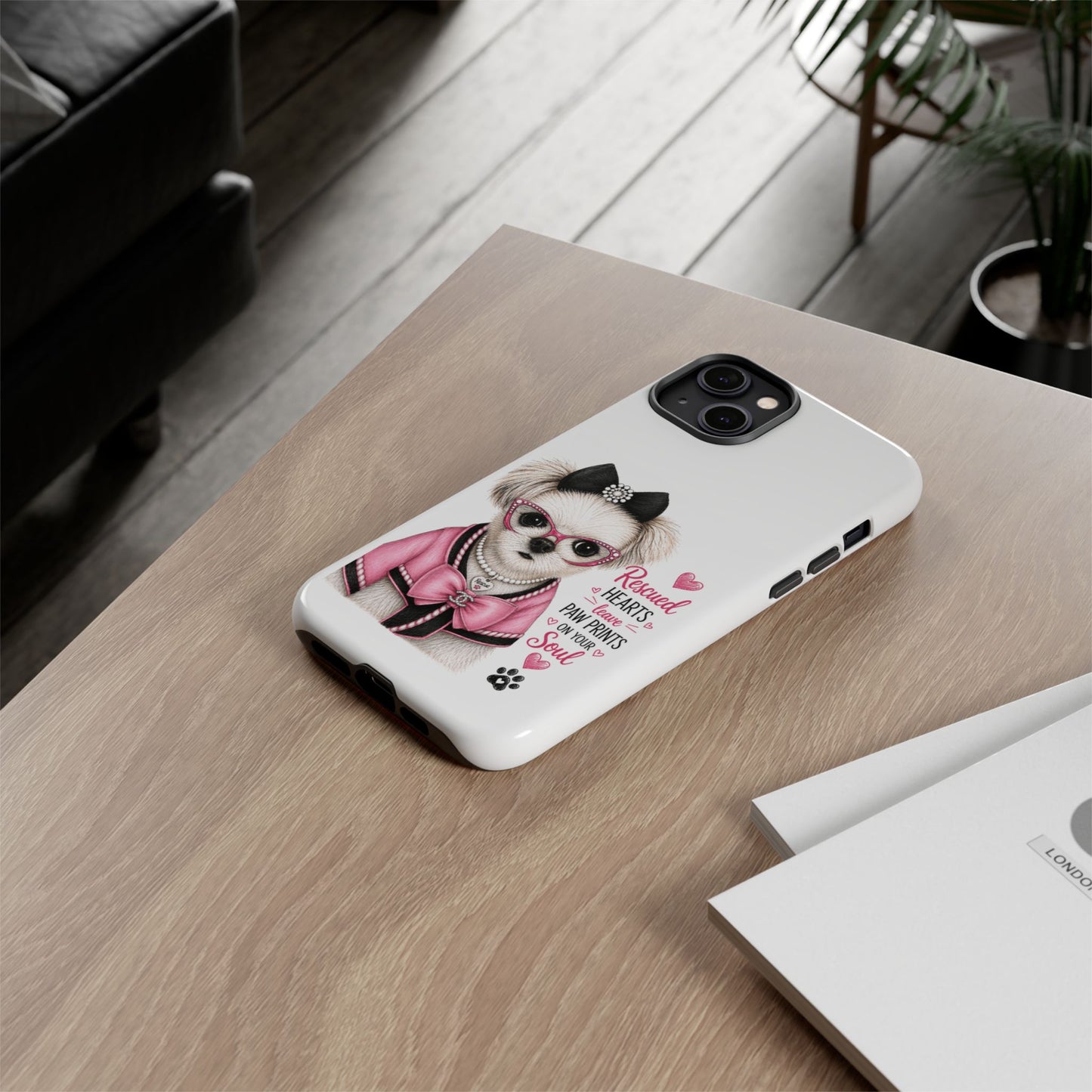 Rescued Hearts Paw Prints Phone Case