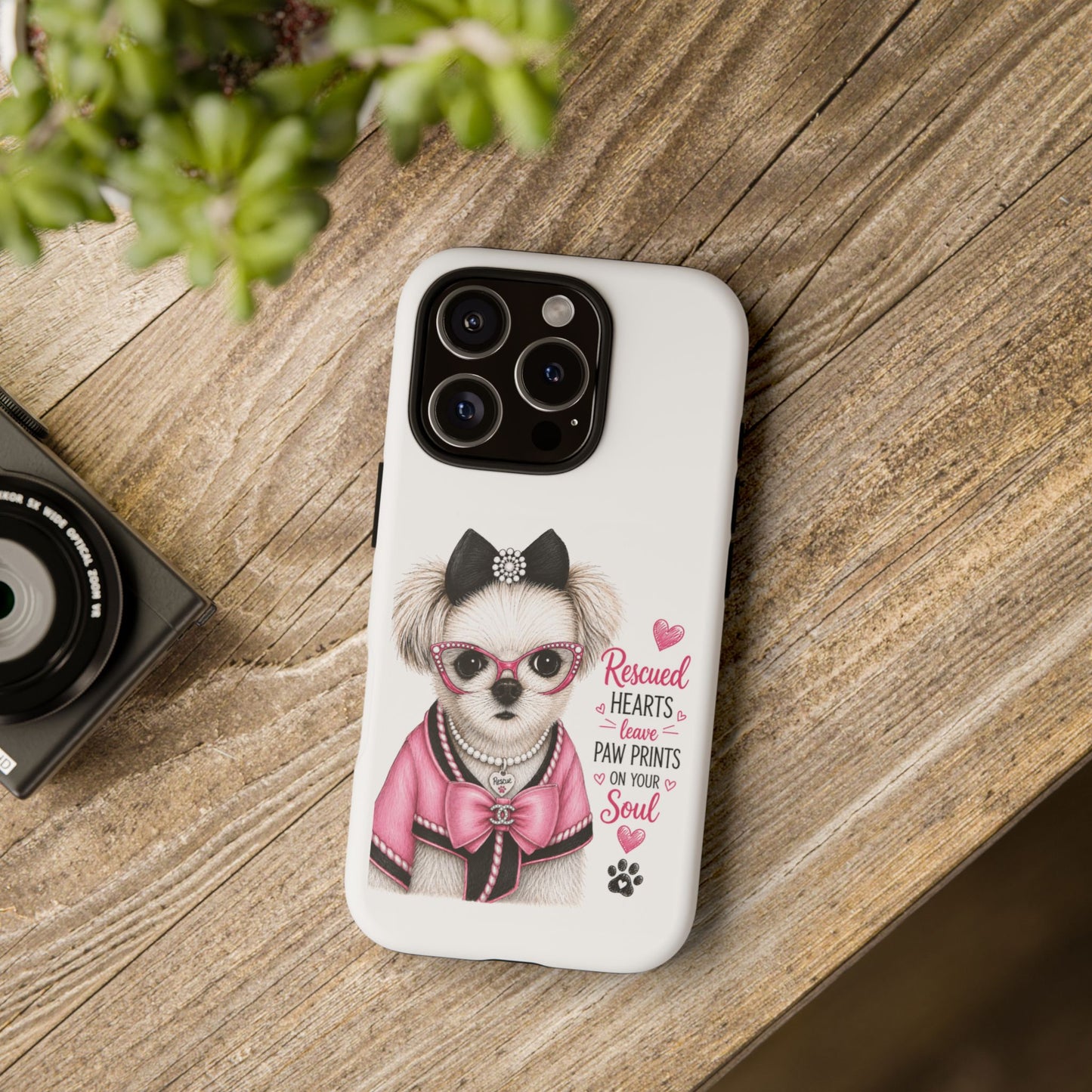 Rescued Hearts Paw Prints Phone Case