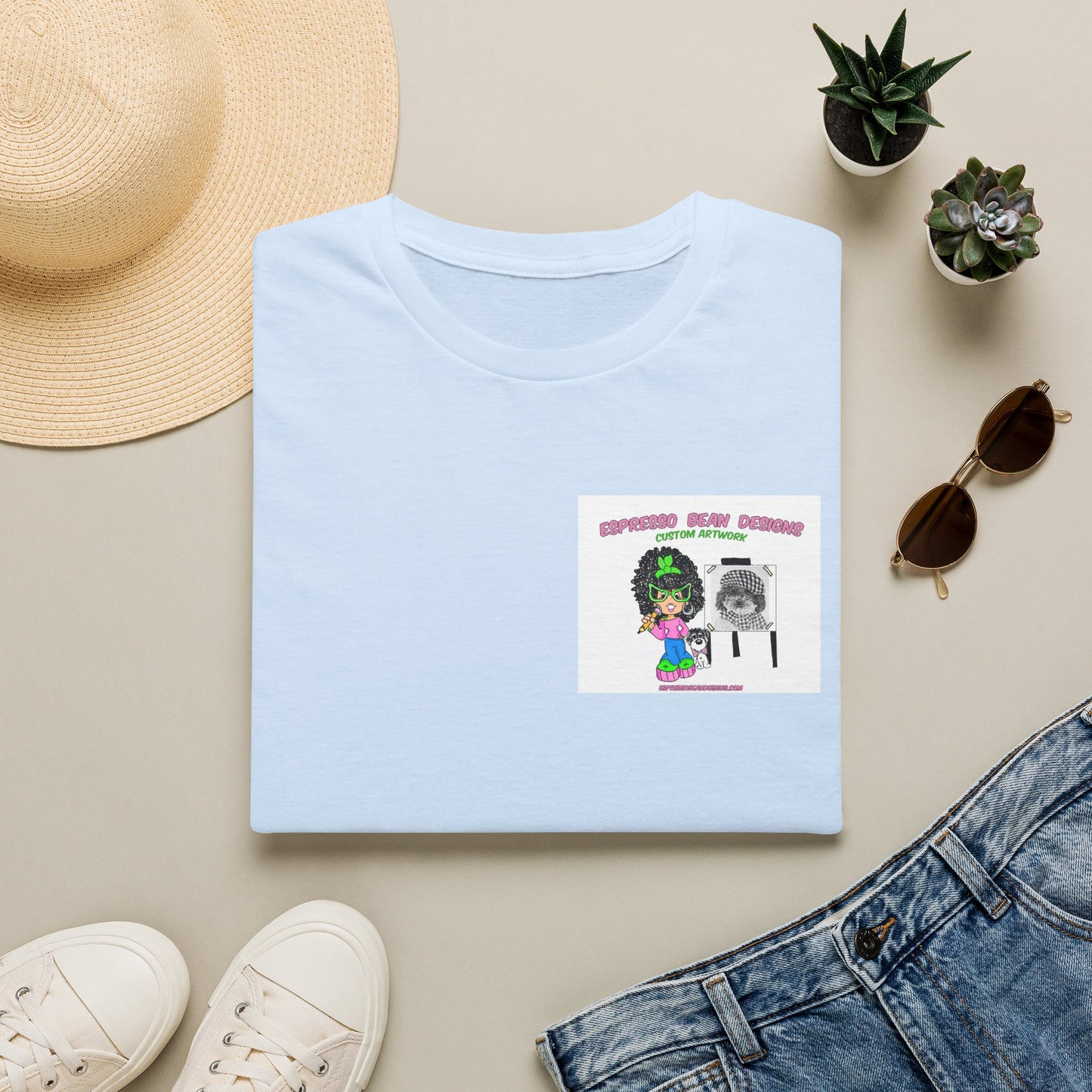 T-Shirt — Perky Pearl and Latte. I try not to bite