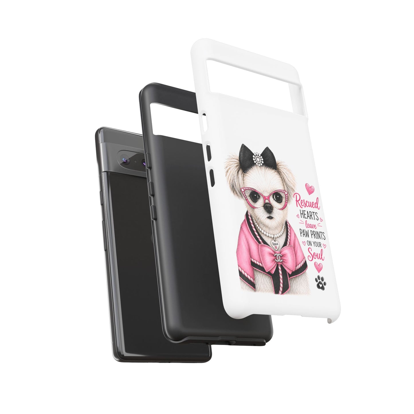Rescued Hearts Paw Prints Phone Case