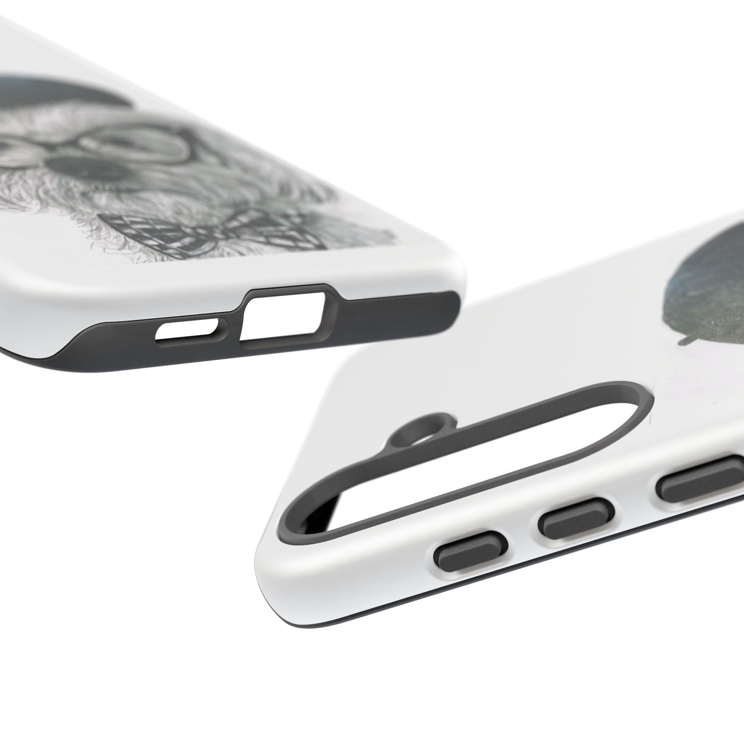 Dog Portrait Phone Case — Dexter with Beret, Glasses & Bow Tie