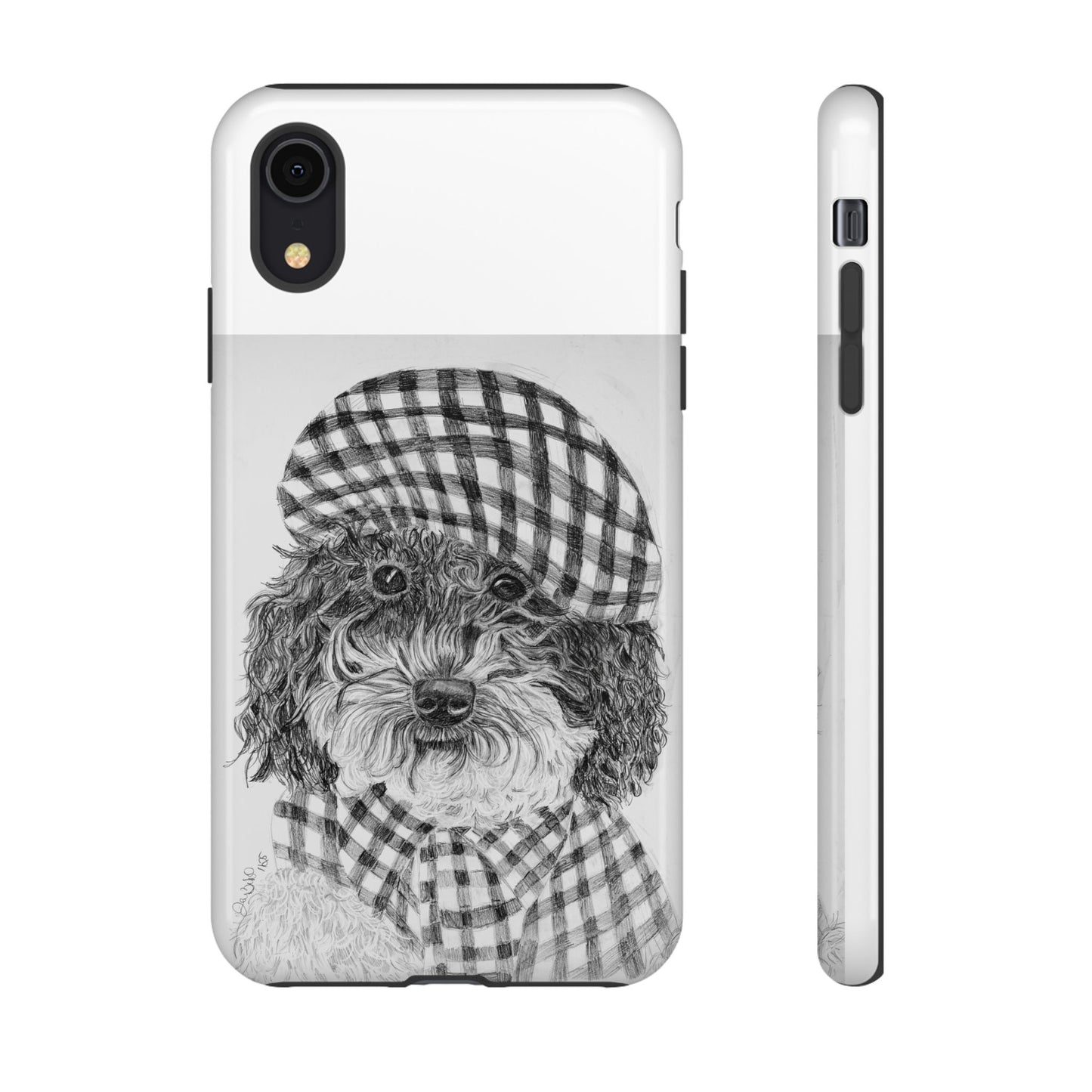 Cute Dog Phone Case — Flannel Elmer  in Plaid Hat