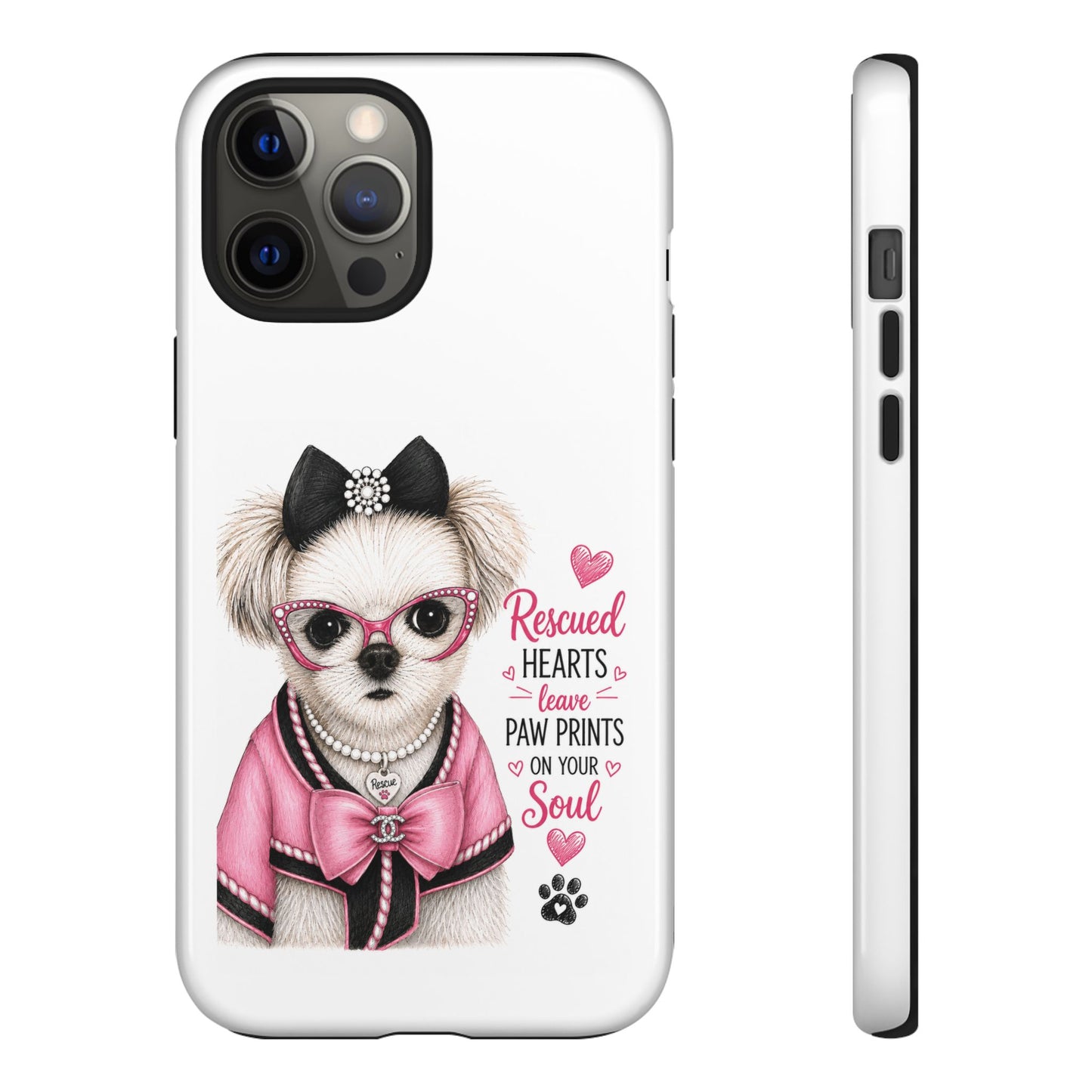 Rescued Hearts Paw Prints Phone Case